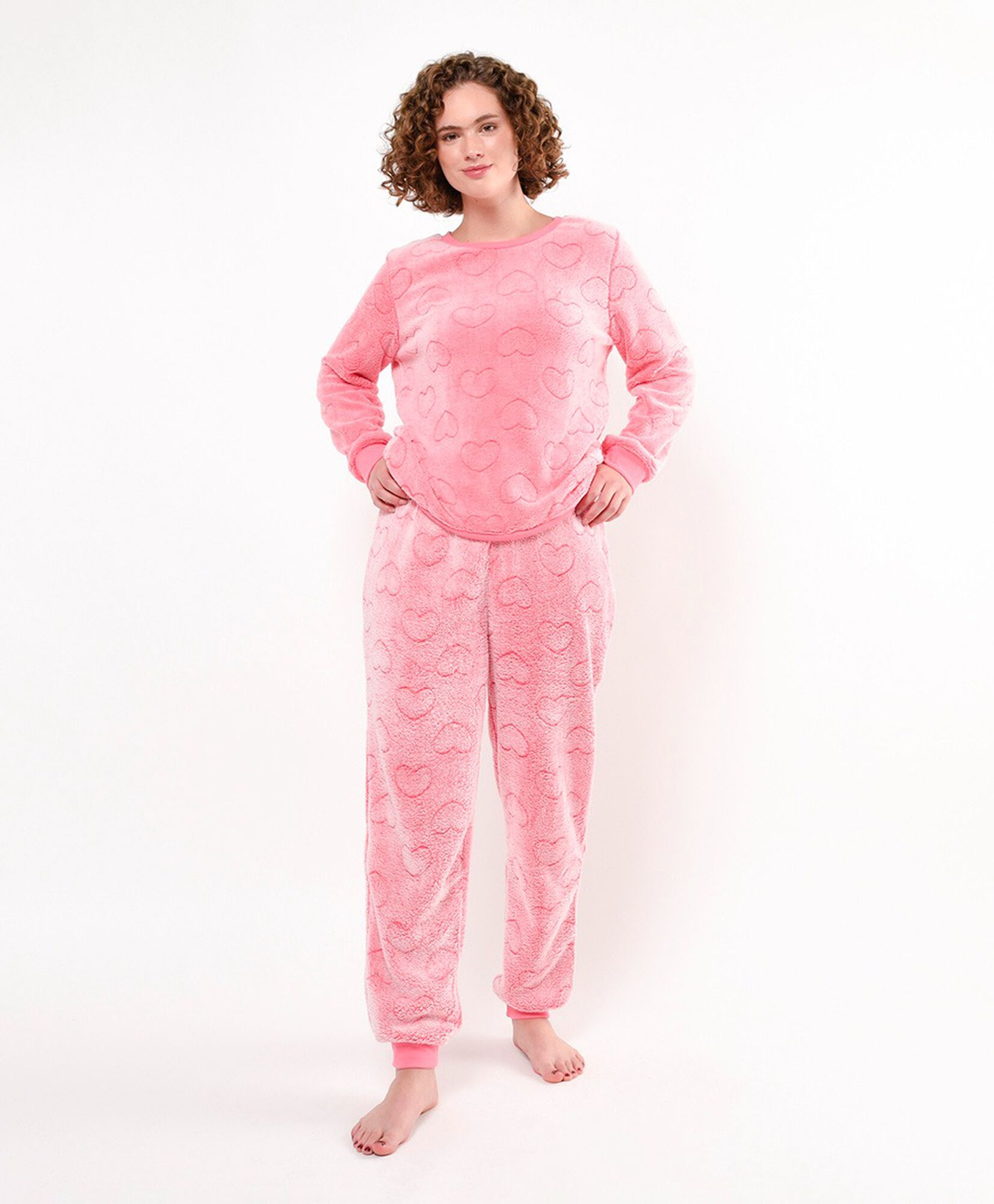 Pijama mujer coral corazones Pijama mujer coral corazones