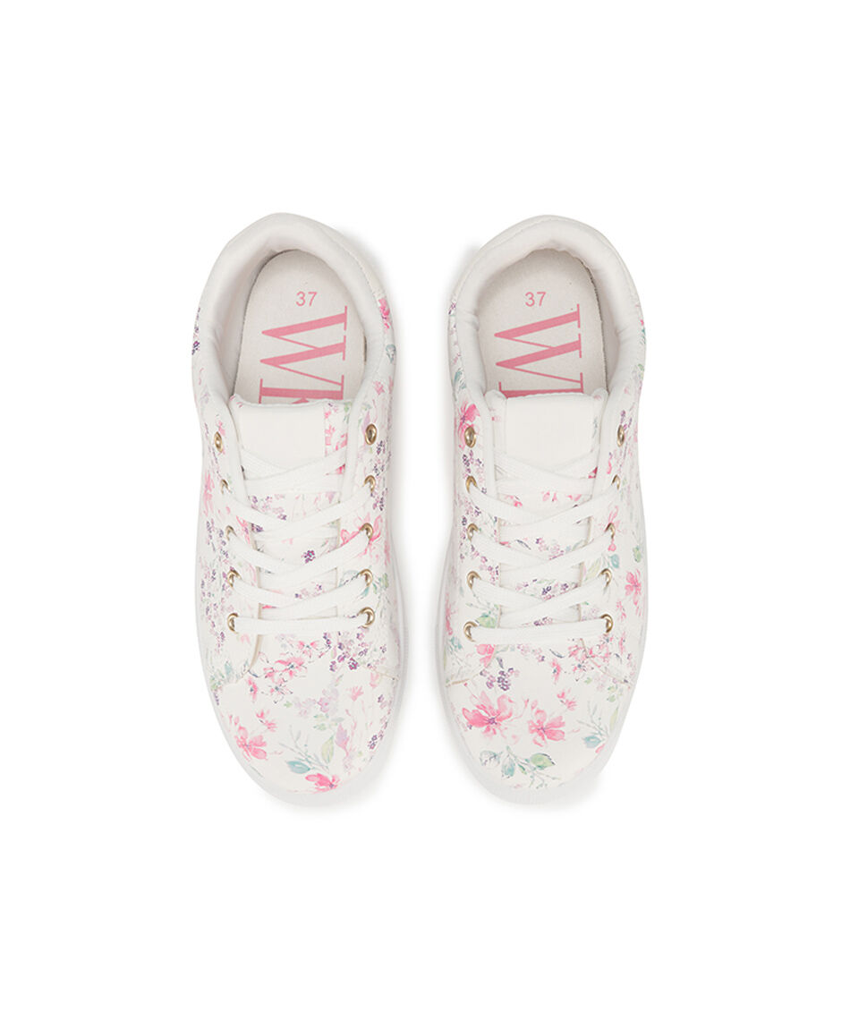 Zapatilla mujer floreada