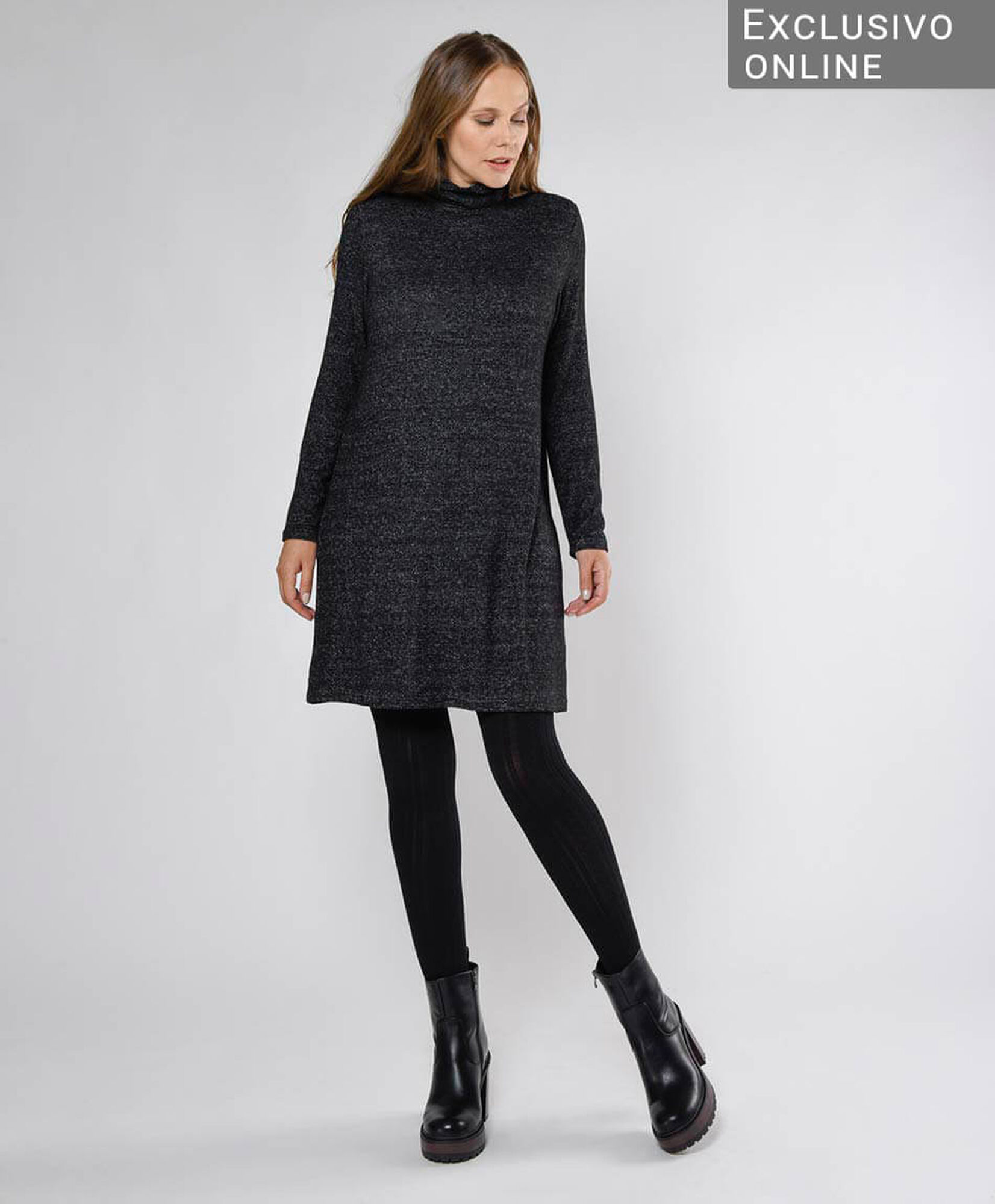 Vestido hasta la rodilla mujer jaspeado Vestido hasta la rodilla mujer jaspeado