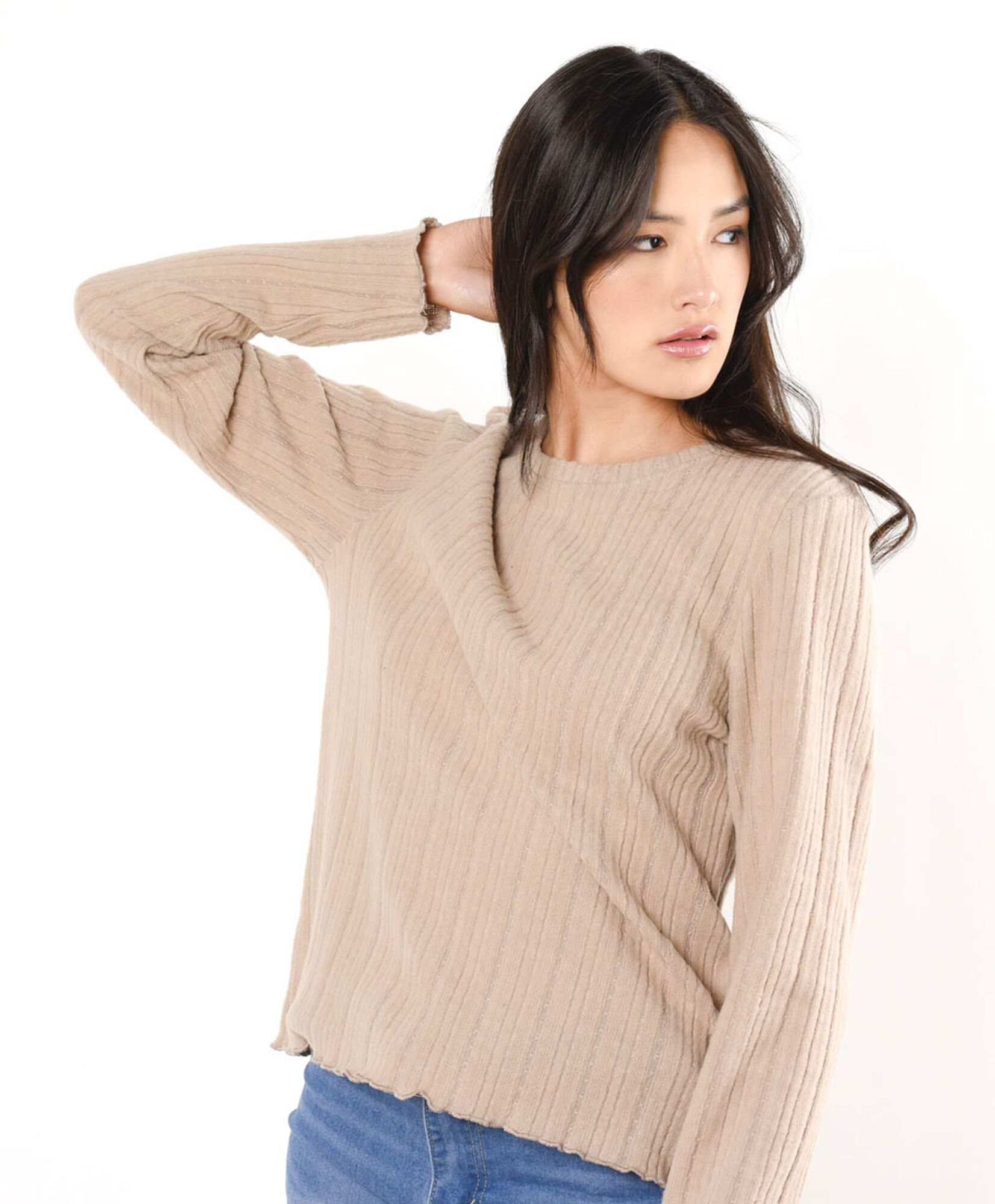 Polera mujer jacquard basta irregular Polera mujer jacquard basta irregular