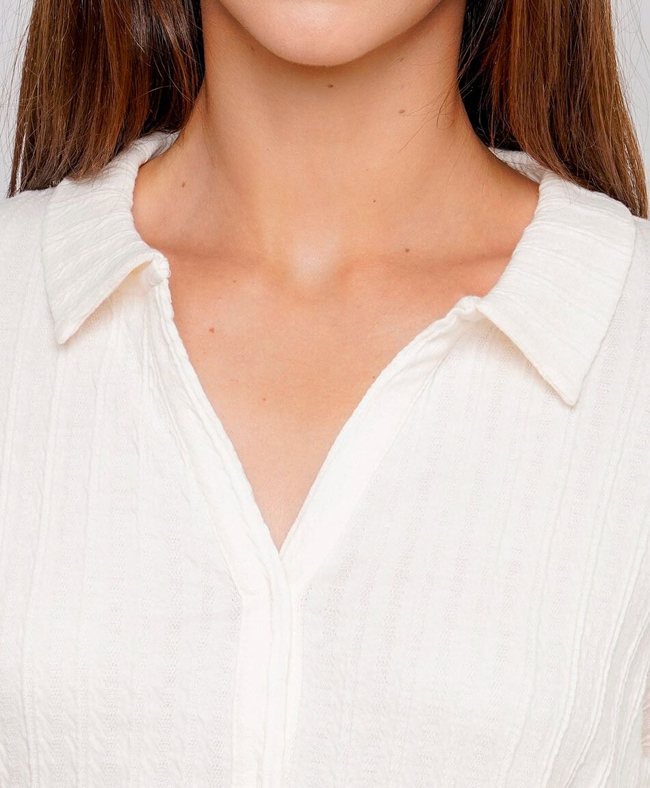 Blusa mujer jacquard pinzada