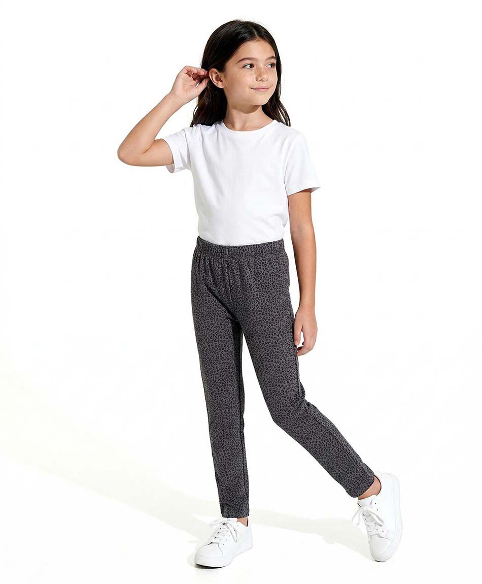 Leggins ni&ntilde;a animal print grey