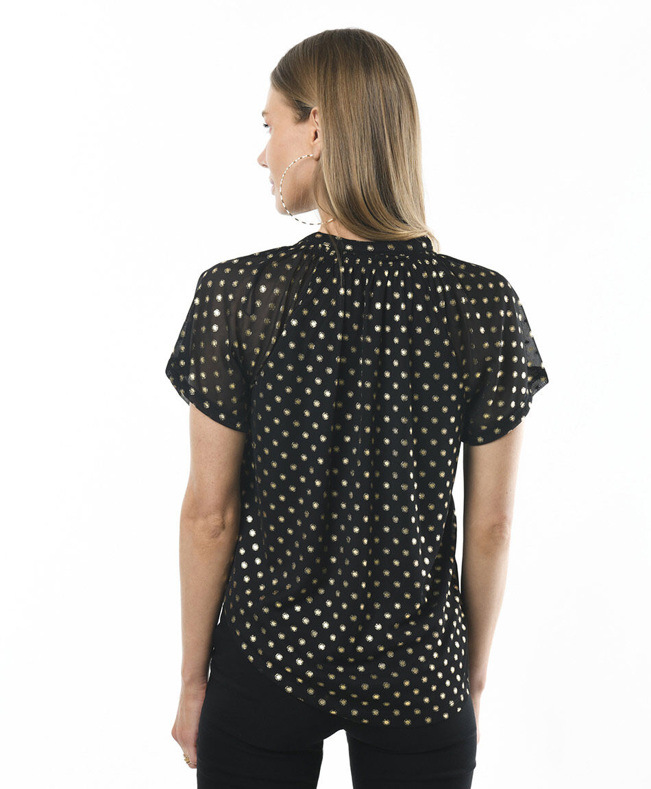 Polera mujer doble lunares