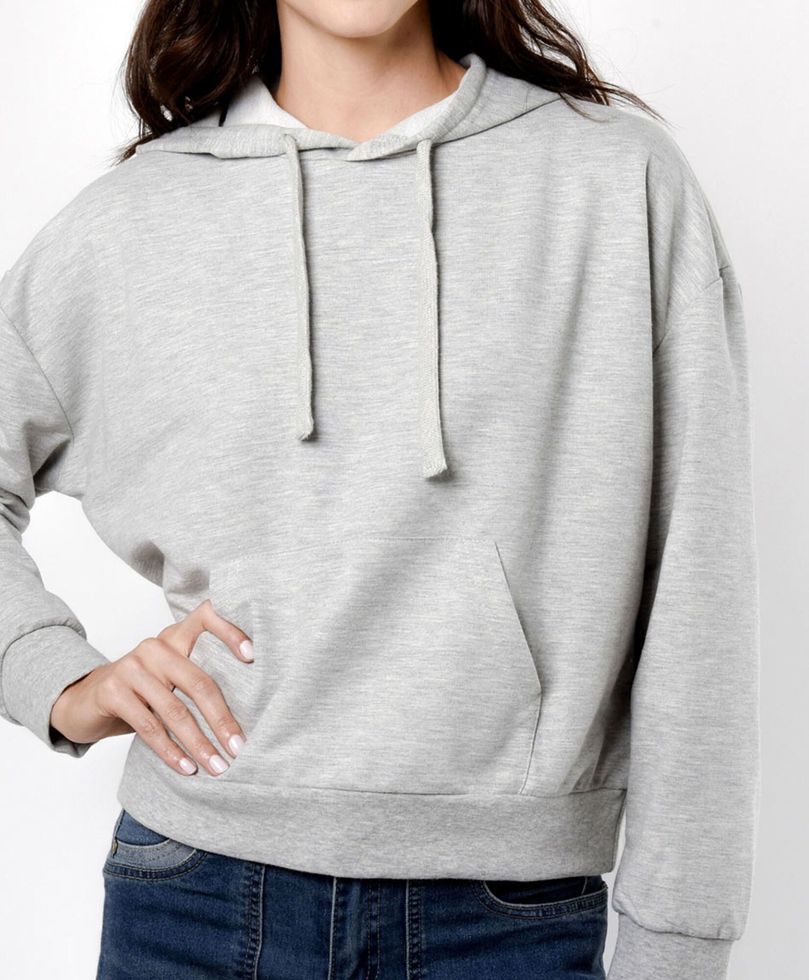 Polerón mujer básico gris Polerón mujer básico gris