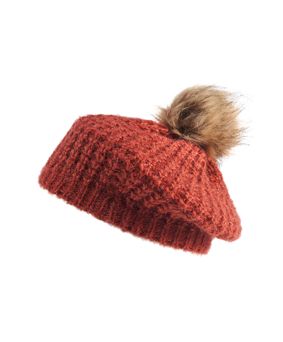 Boina mujer pompom orange