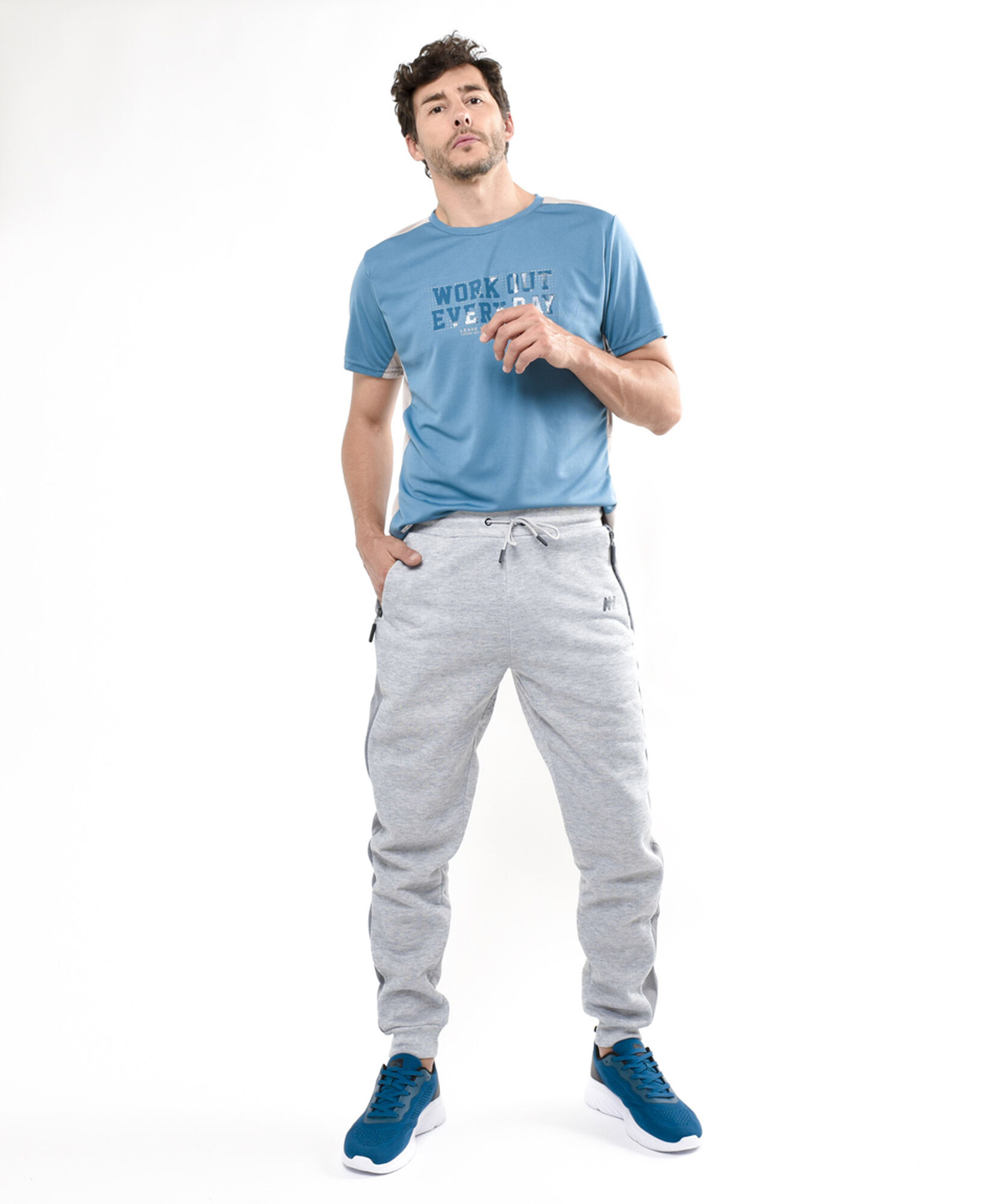 Pantalón deportivo hombre malla lateral Pantalón deportivo hombre malla lateral