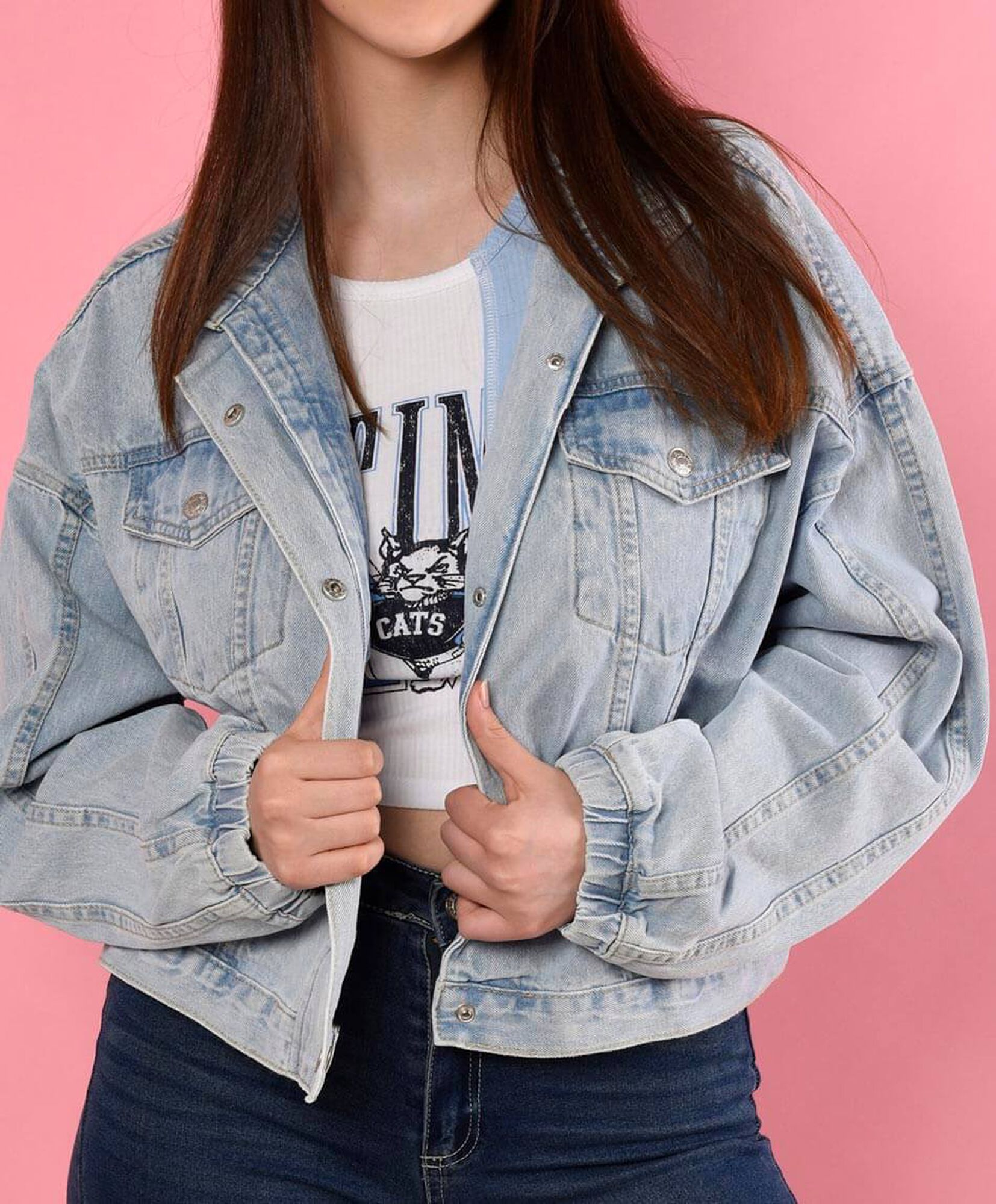 Chaqueta mezclilla crop Chaqueta mezclilla crop