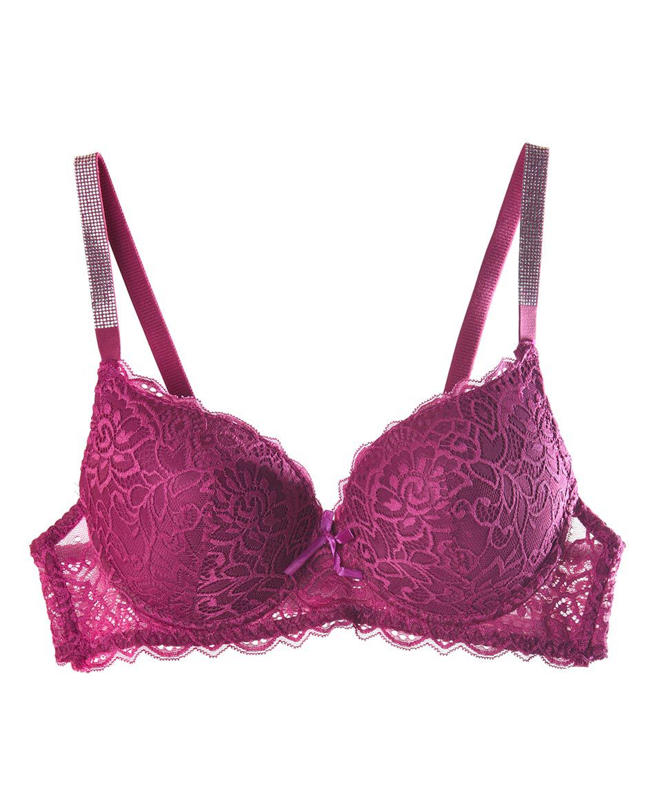 Sost&eacute;n mujer brillos encajes