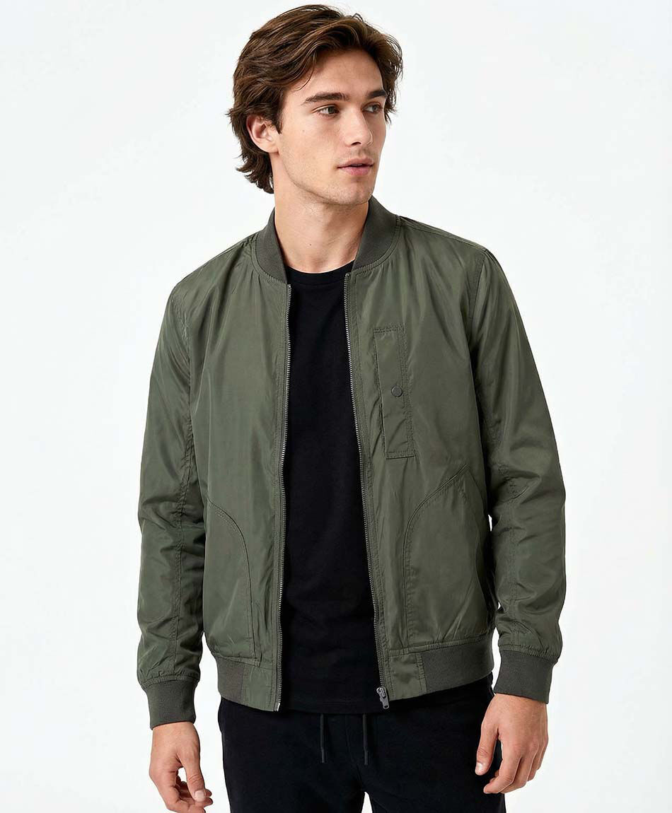Chaqueta hombre bomber verde
