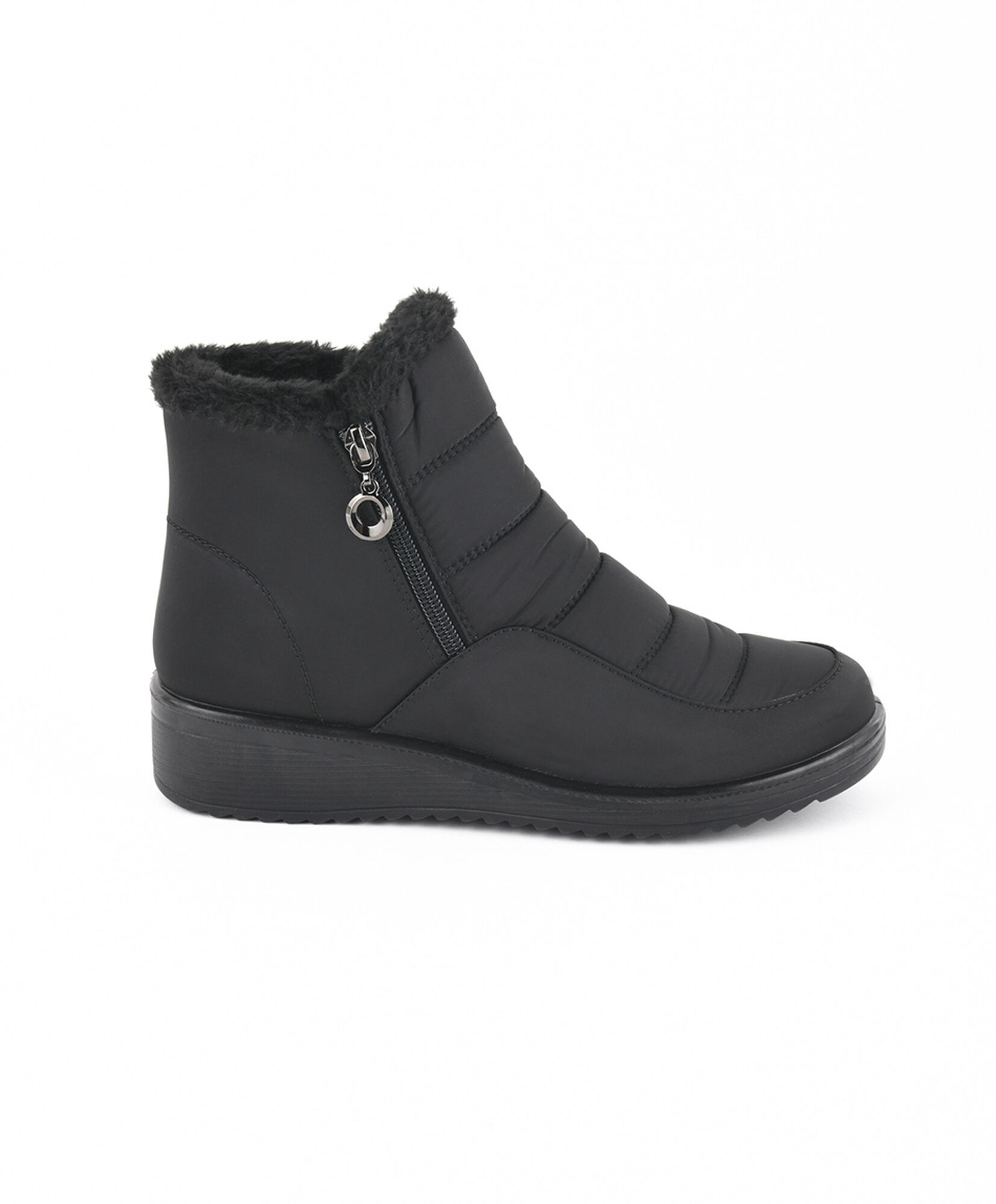 Botín mujer forrado estilo parka black Botín mujer forrado estilo parka black