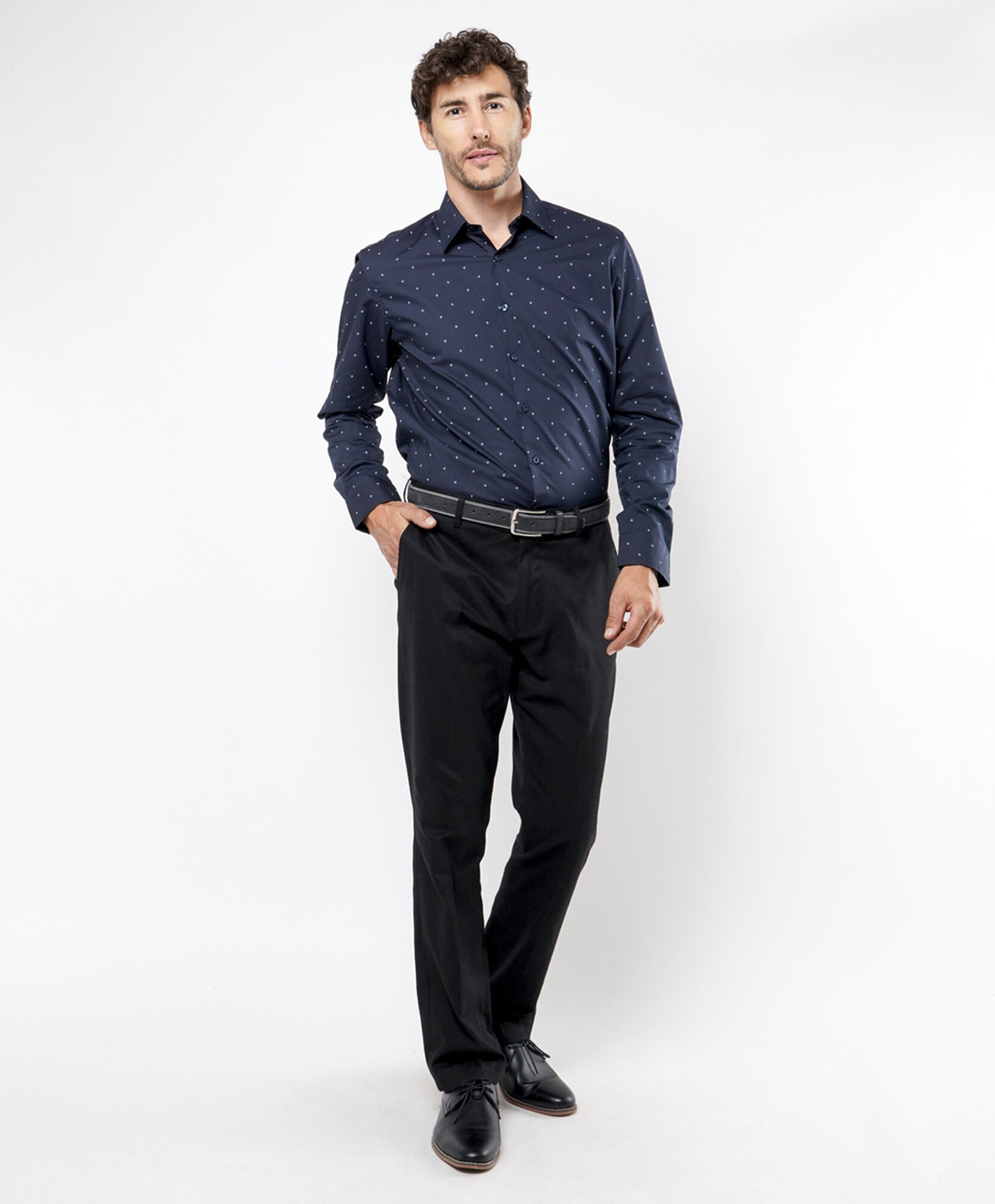 Camisa hombre triángulos azul Camisa hombre triángulos azul