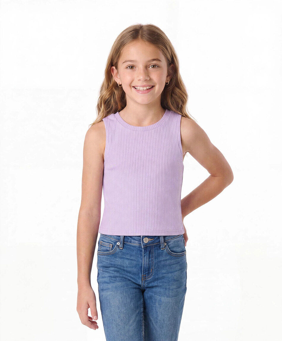 Polera ni&ntilde;a morada sin mangas