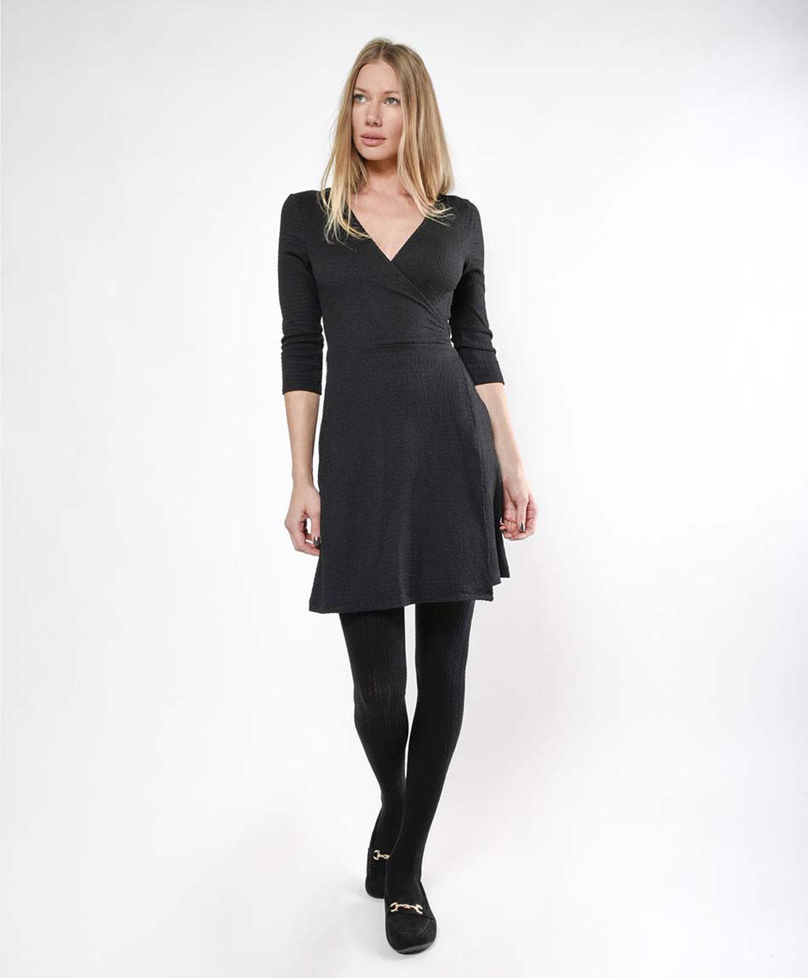 Vestido corto mujer cruzado texturas Vestido corto mujer cruzado texturas