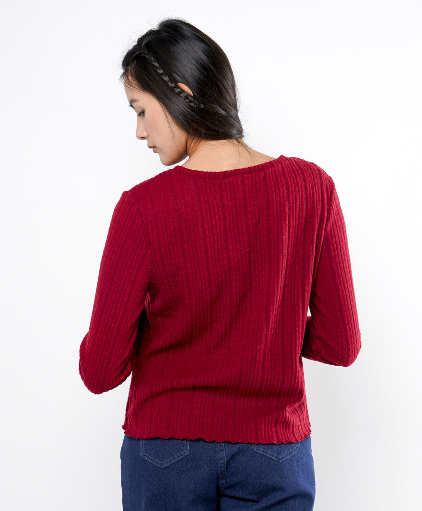 Polera mujer jacquard roja Polera mujer jacquard roja