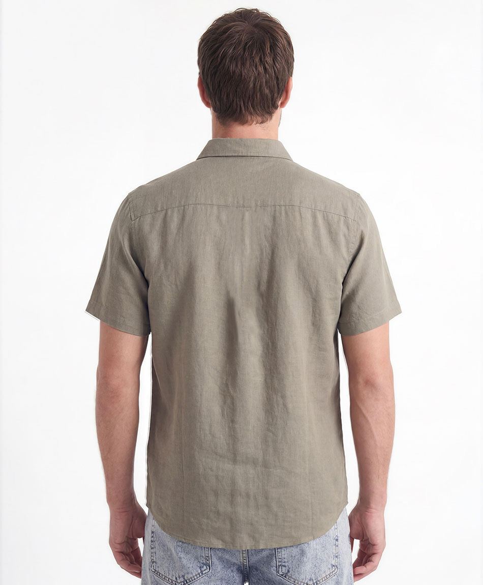 Camisa hombre lino bordado