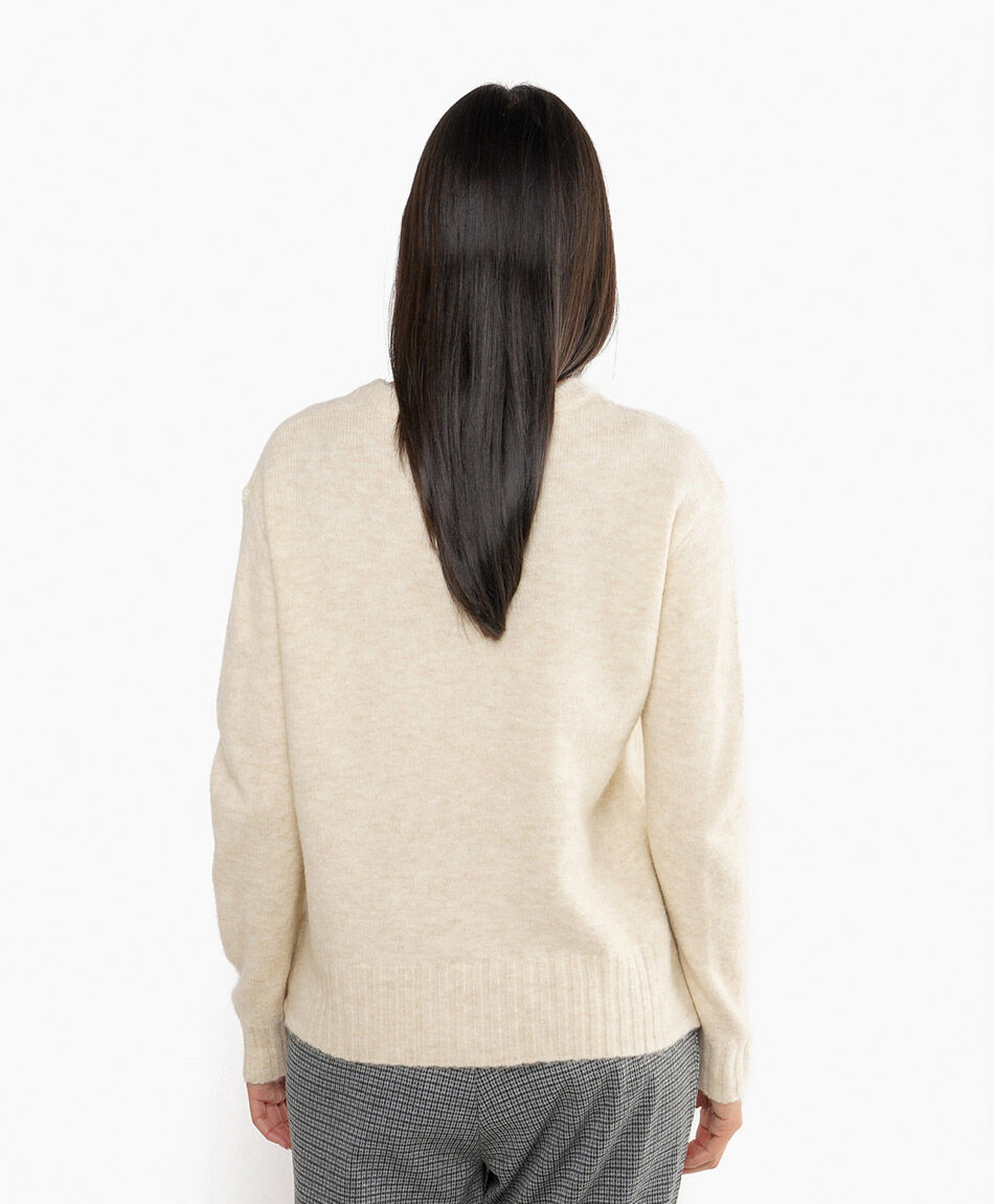 Sweater mujer r&uacute;stico beige