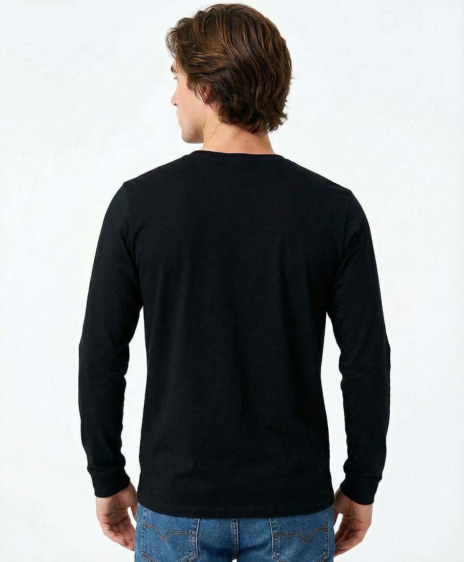 Polera hombre lisa manga larga