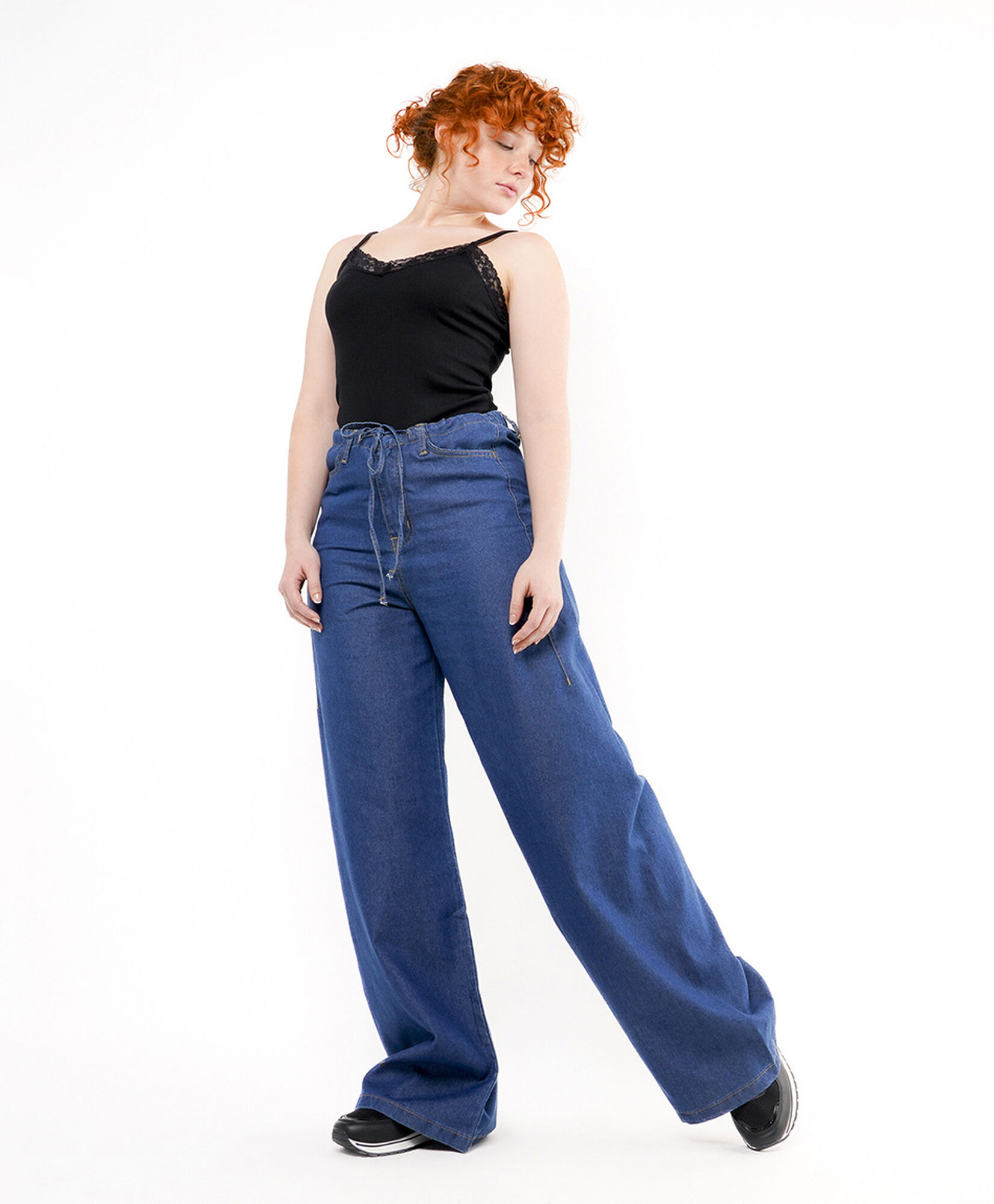 Pantalón mujer tencel lazo wide Pantalón mujer tencel lazo wide