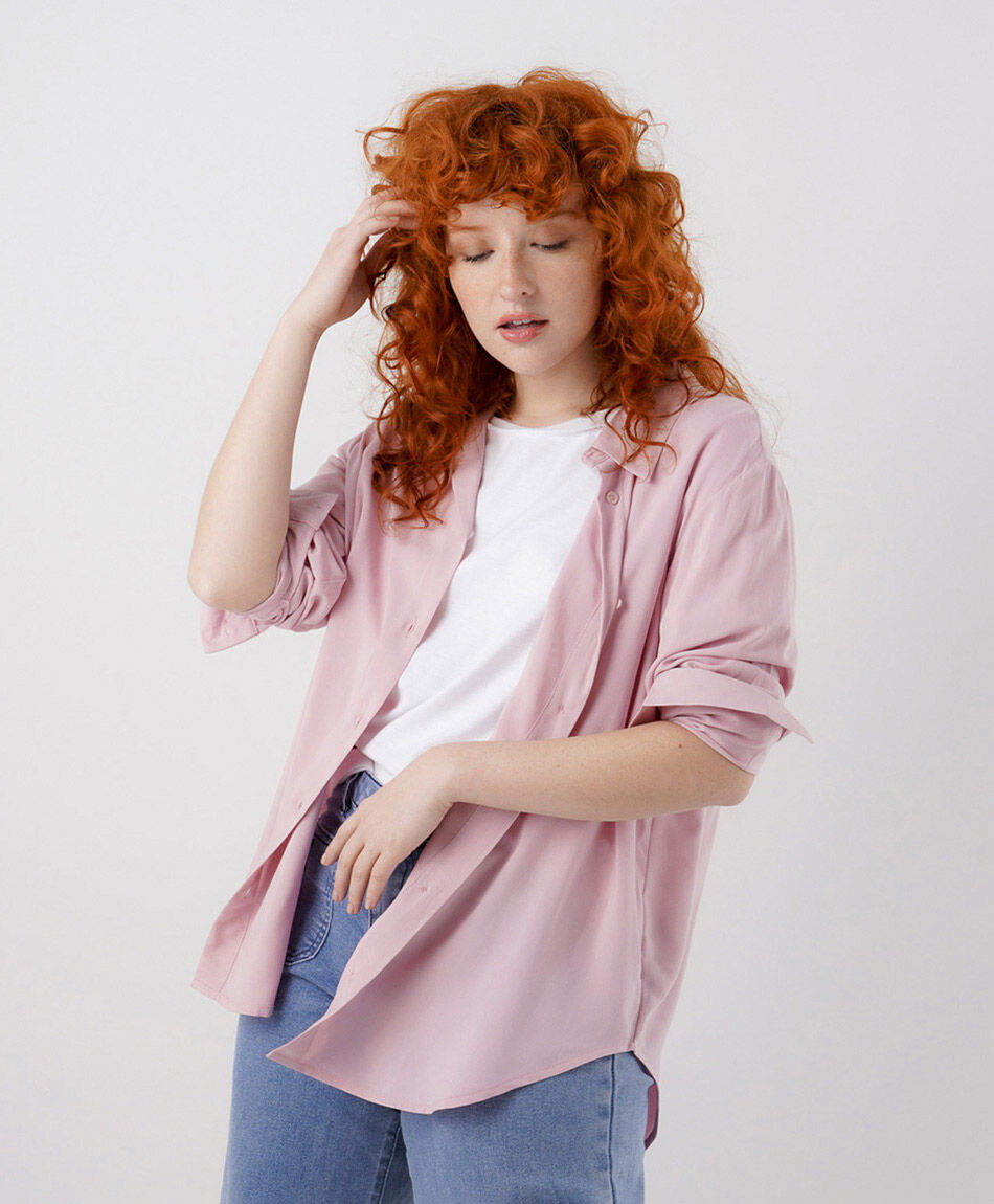 Blusa mujer camisera rosada