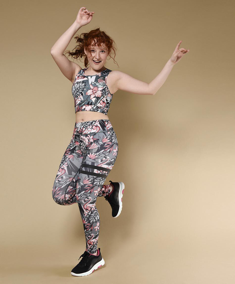 Calza deportiva floreada