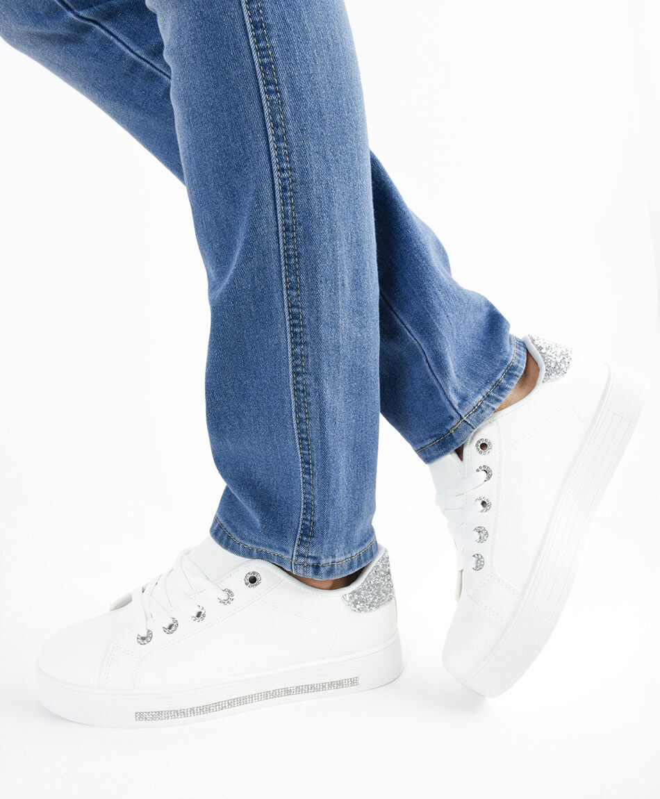 Zapatilla mujer suela brillos