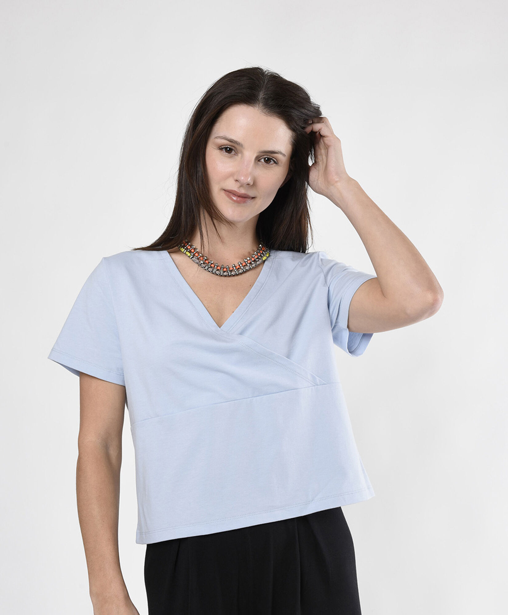 Polera mujer cuello cruzado Polera mujer cuello cruzado