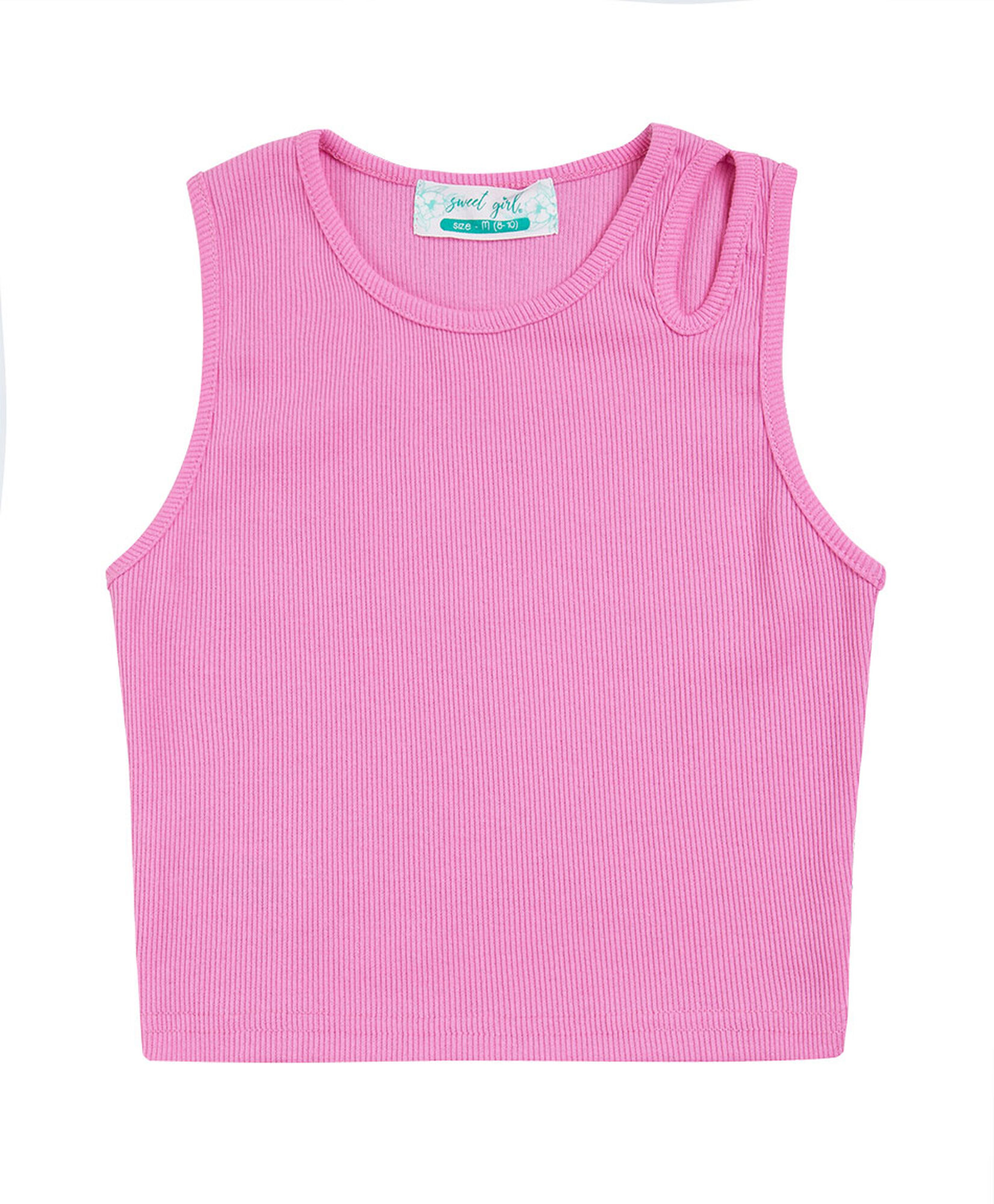 Polera niña cut out rosada Polera niña cut out rosada