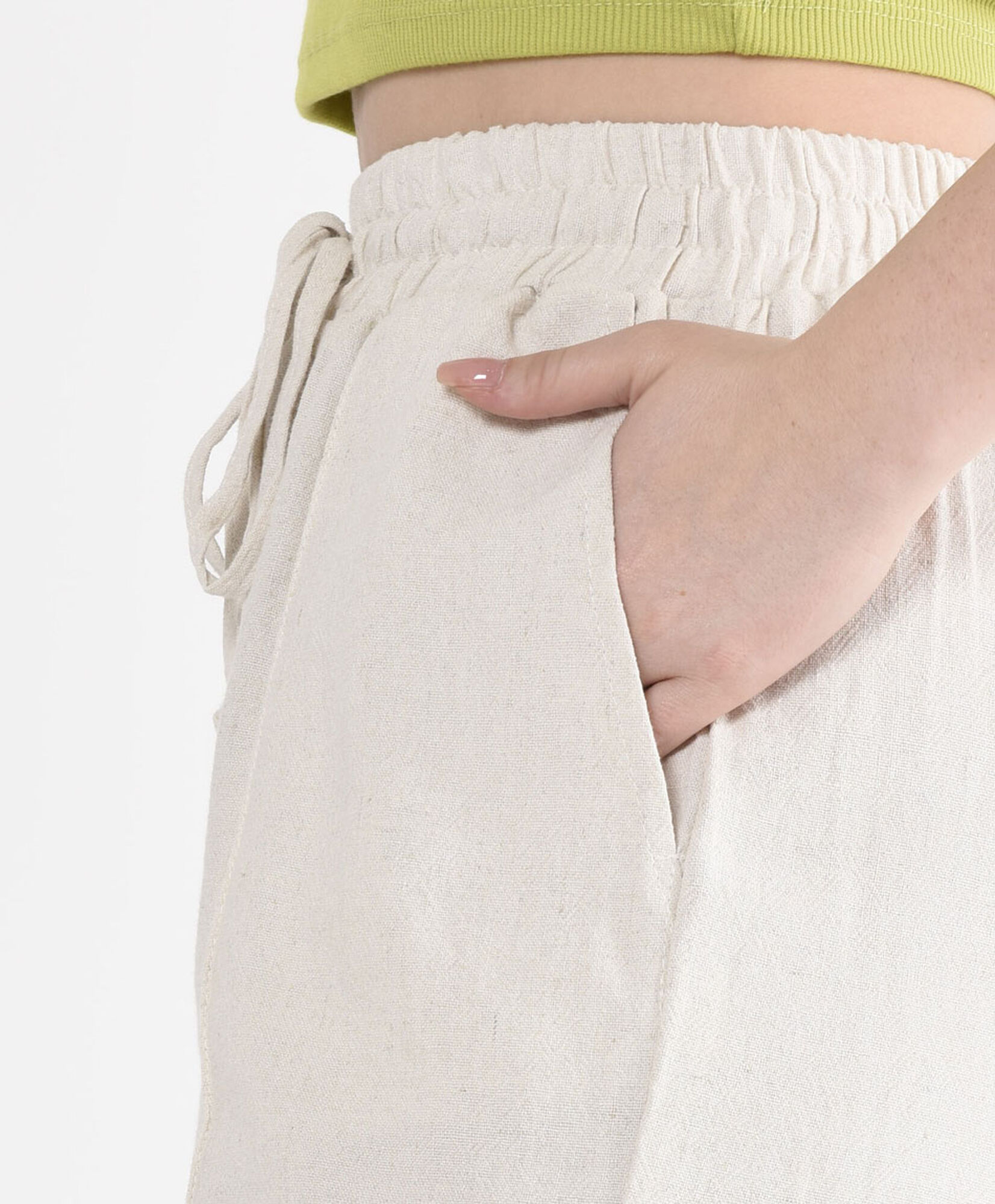 Pantalón mujer lino palazzo wide Pantalón mujer lino palazzo wide