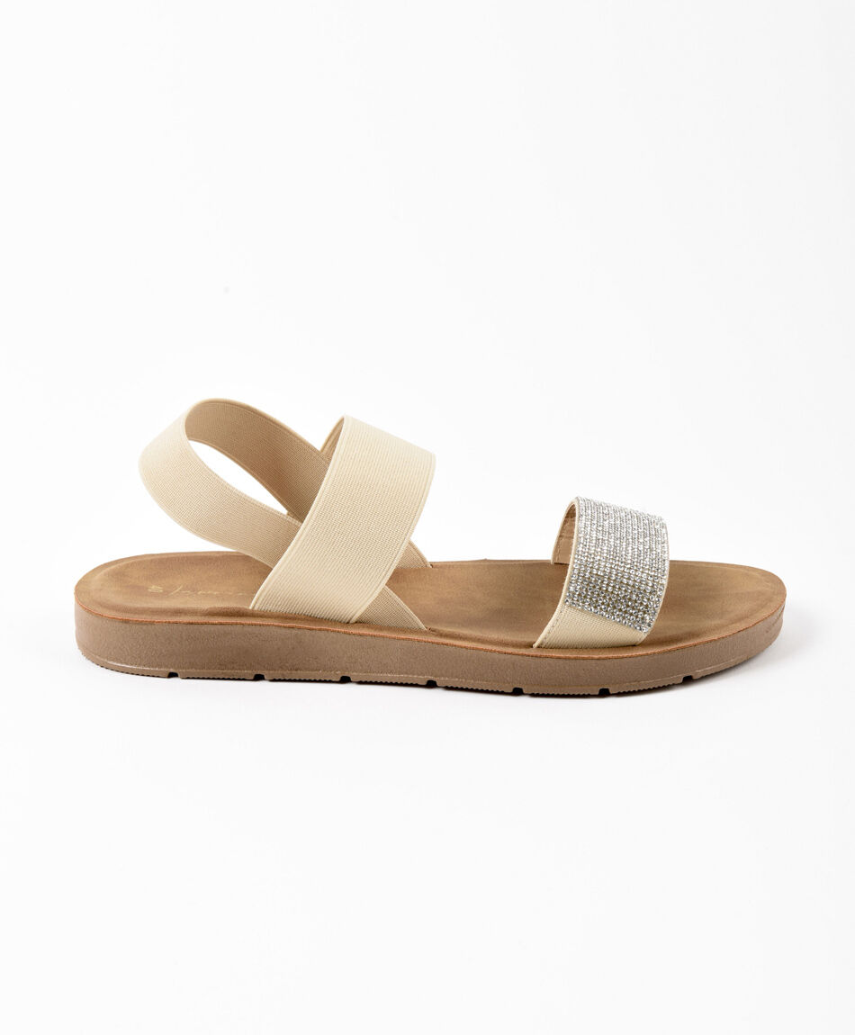 Sandalia mujer brillos
