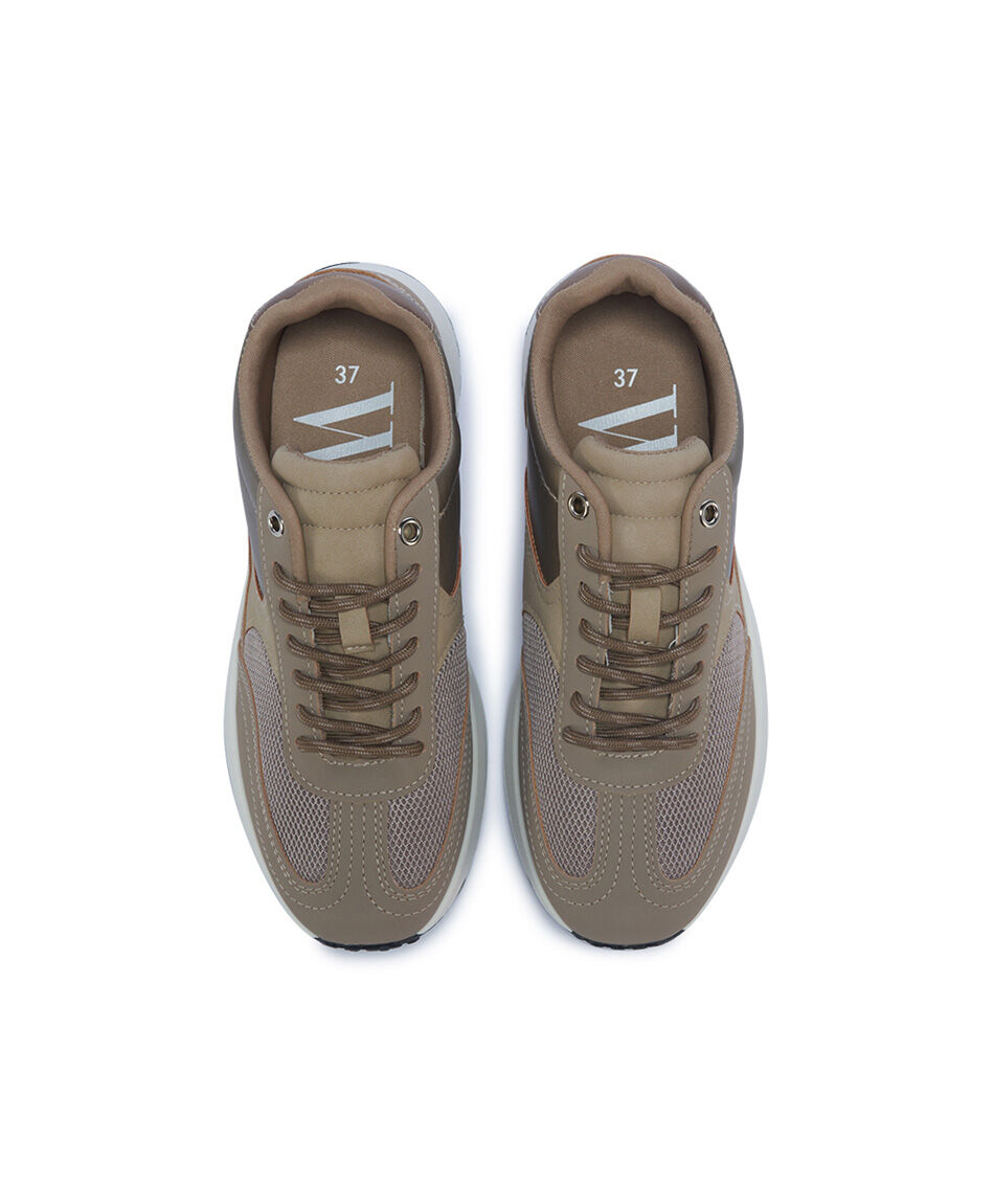 Zapatilla mujer retro gris