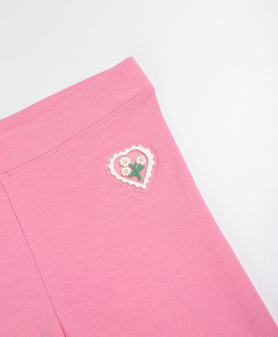 Leggins beb&eacute; parche coraz&oacute;n flores