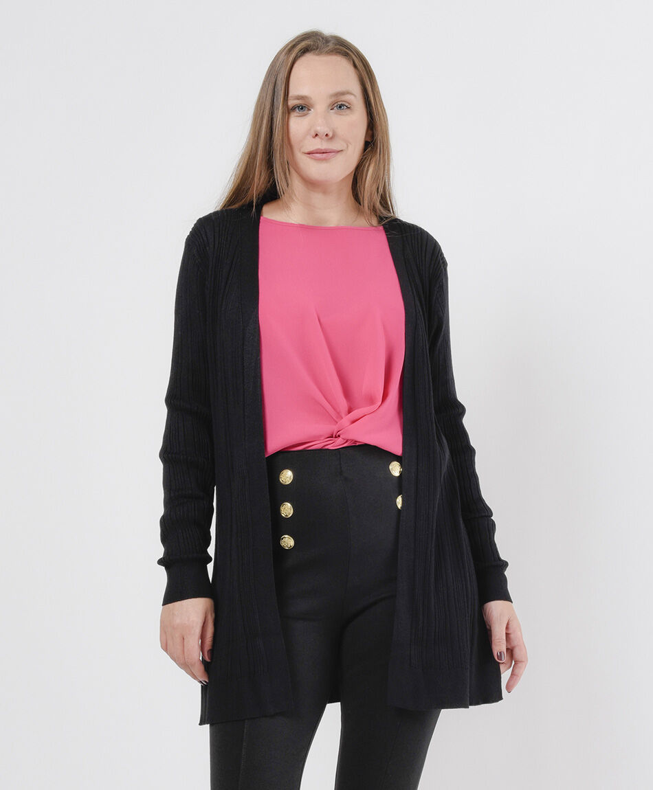 Cardigan mujer acanalado