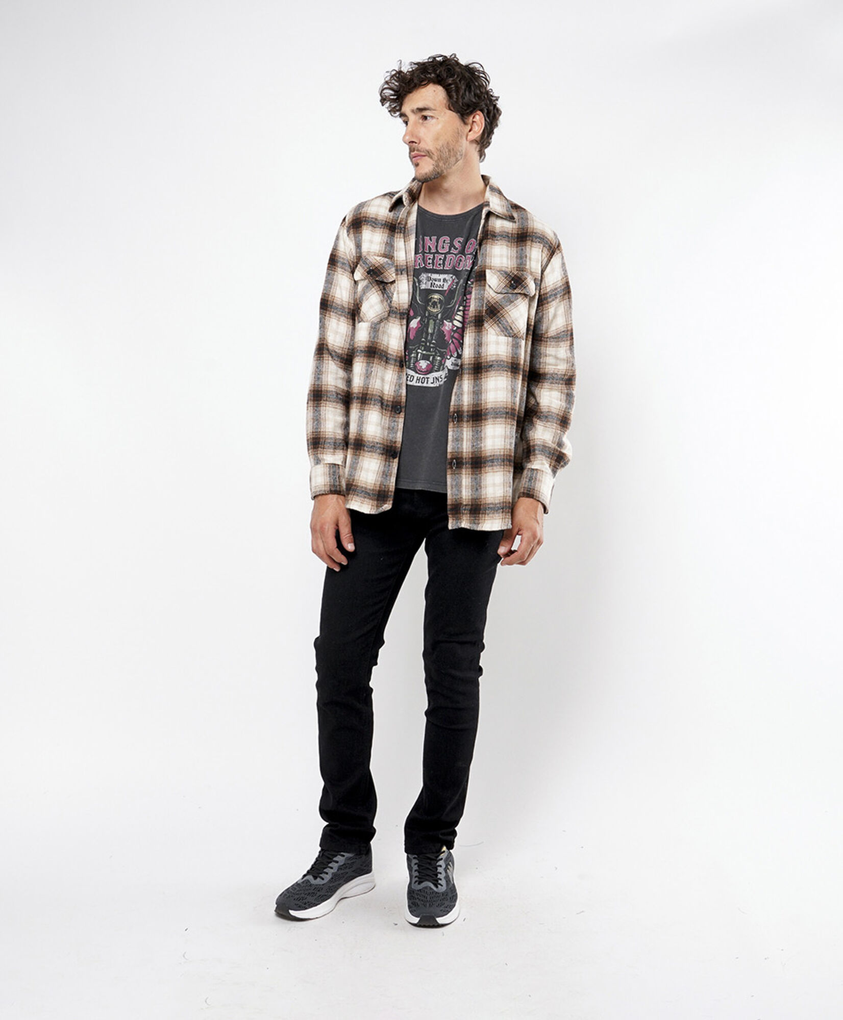 Chaqueta hombre leñadora beige Chaqueta hombre leñadora beige