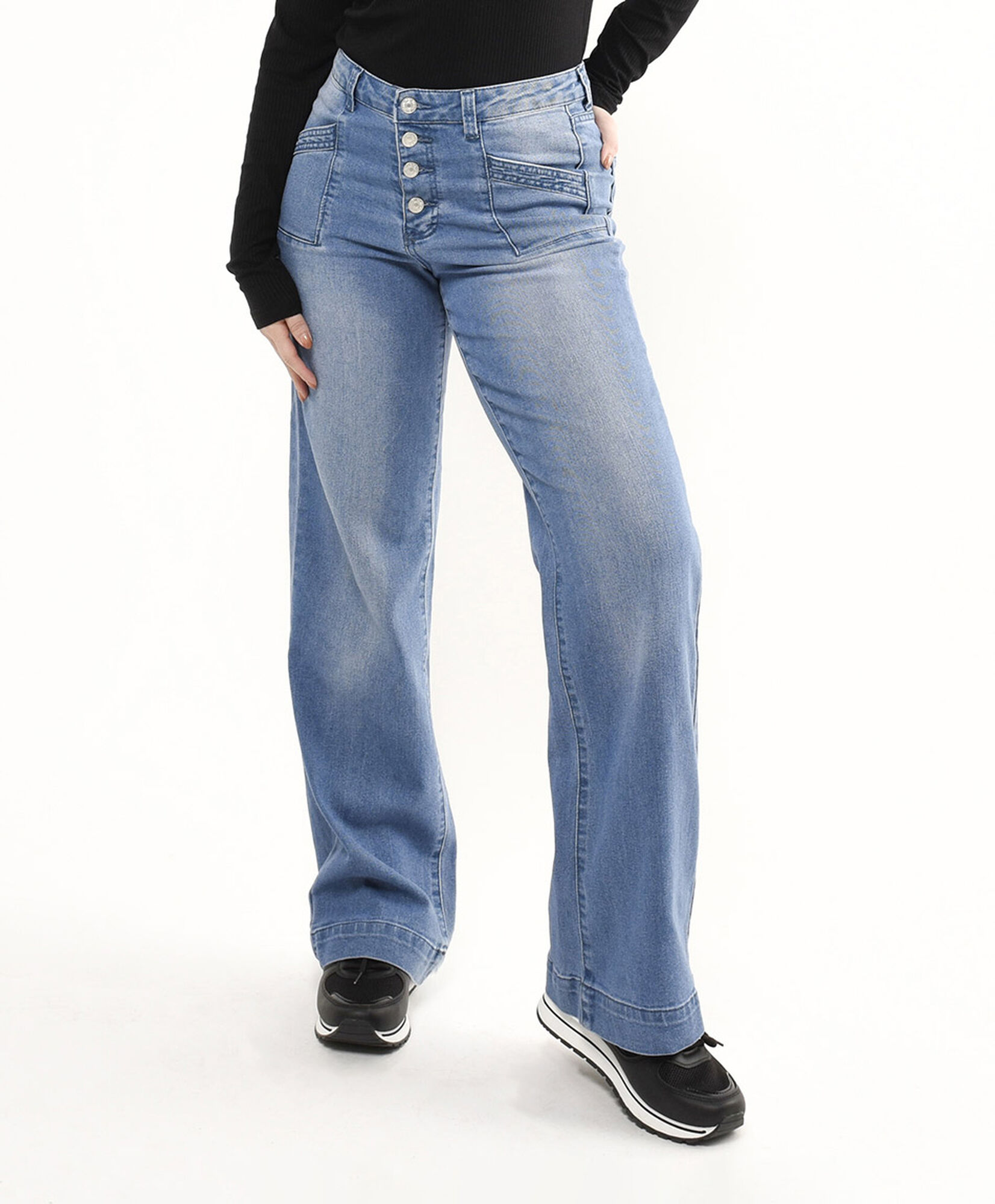 Jeans mujer botones wide Jeans mujer botones wide