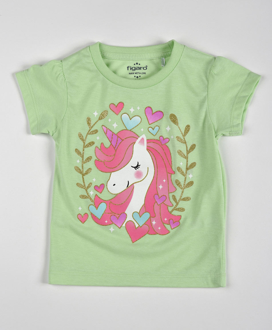 Polera bebé unicornio con corazones