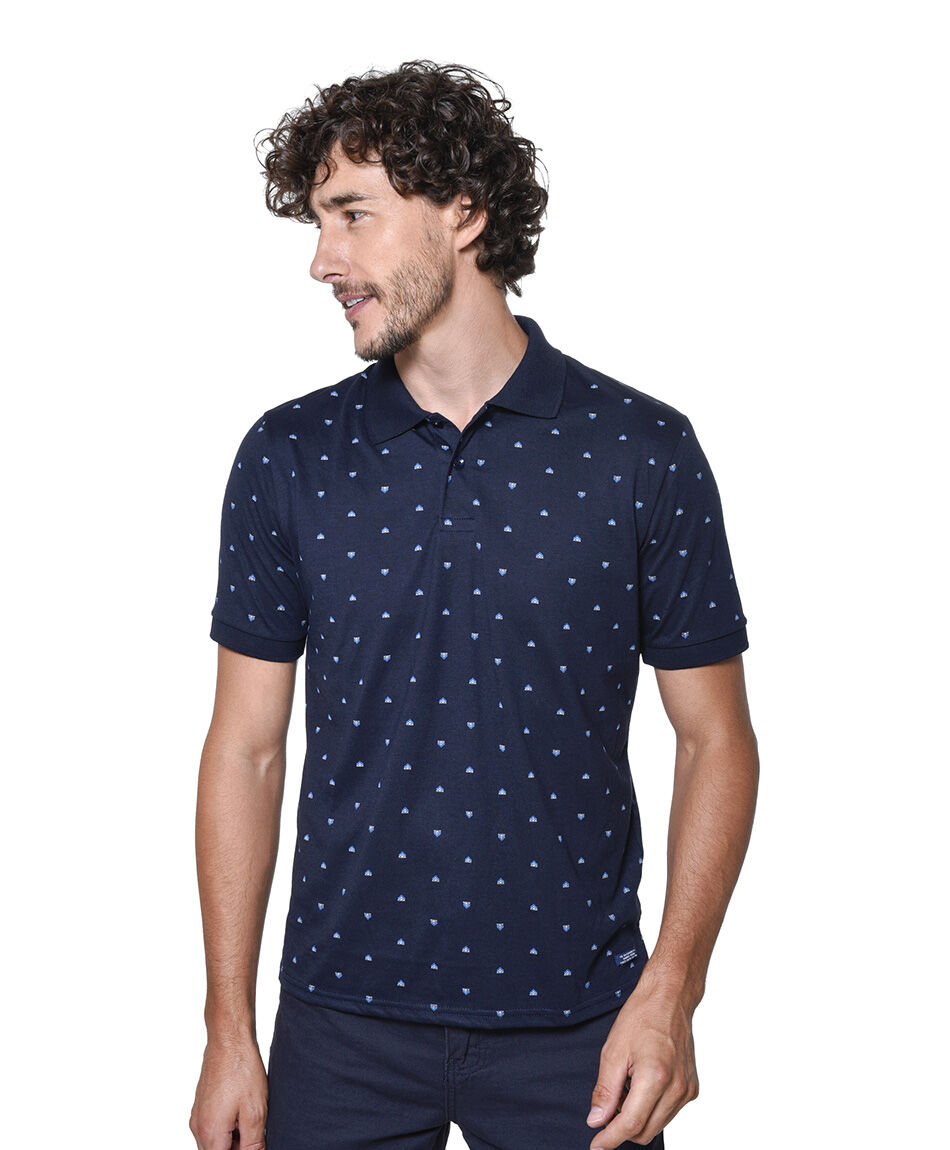 Polera polo estampada