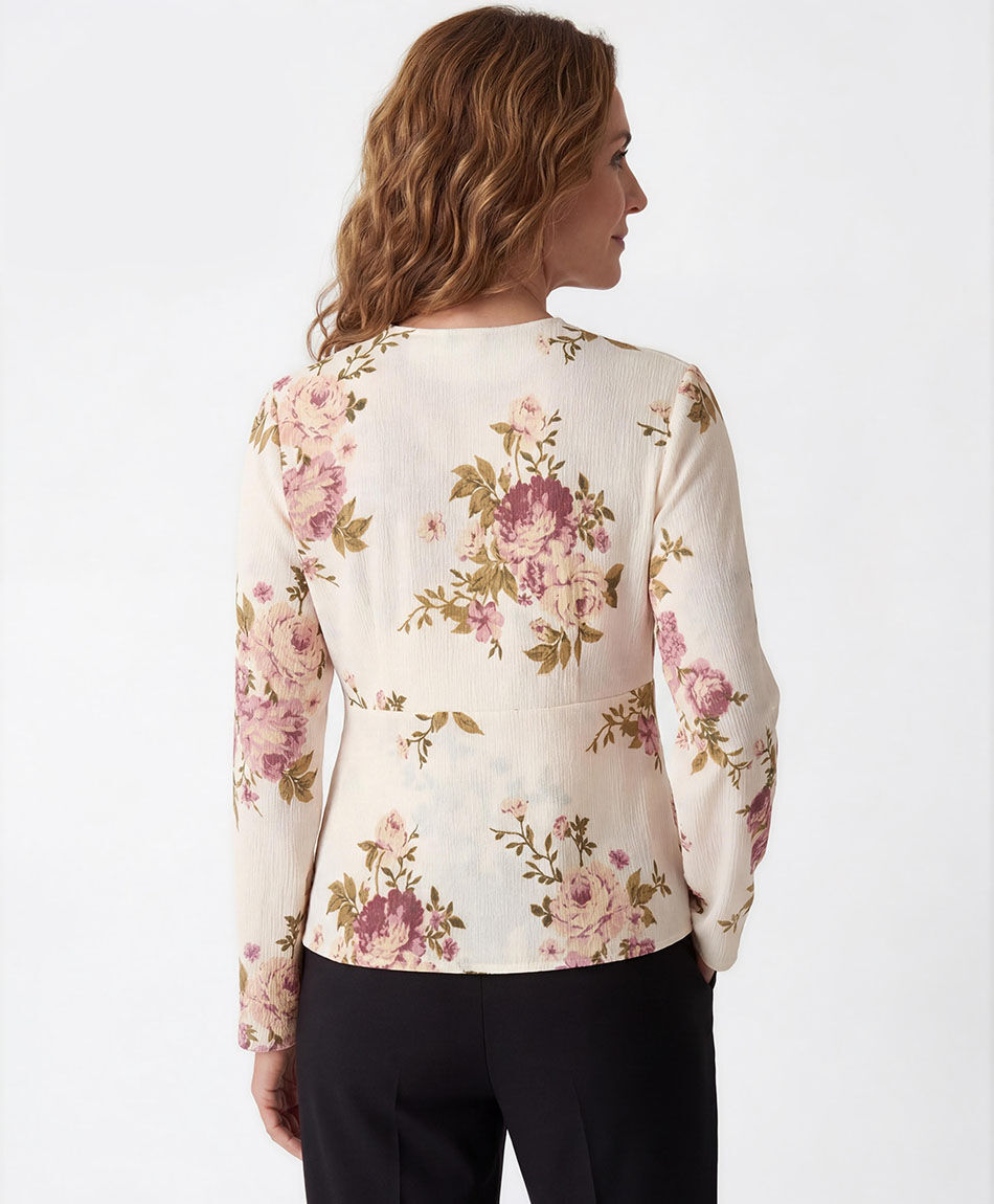 Polera mujer estampado floreado