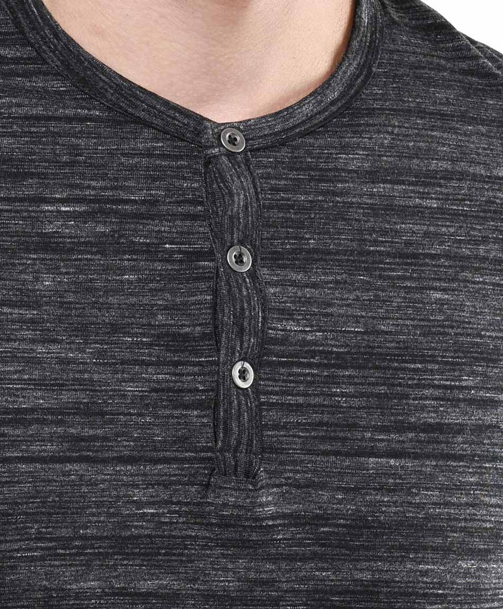 Polera hombre botones jaspeada Polera hombre botones jaspeada