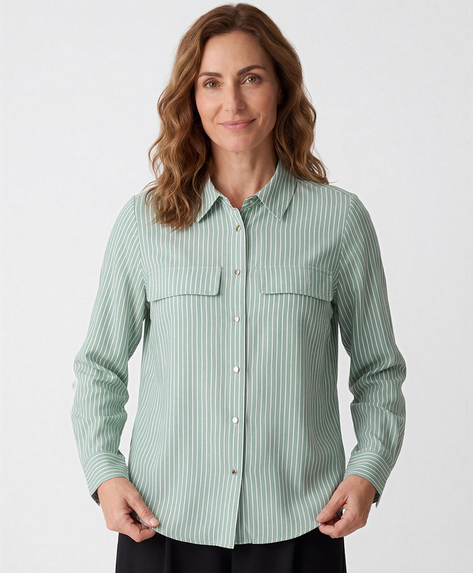 Blusa mujer rayas verde