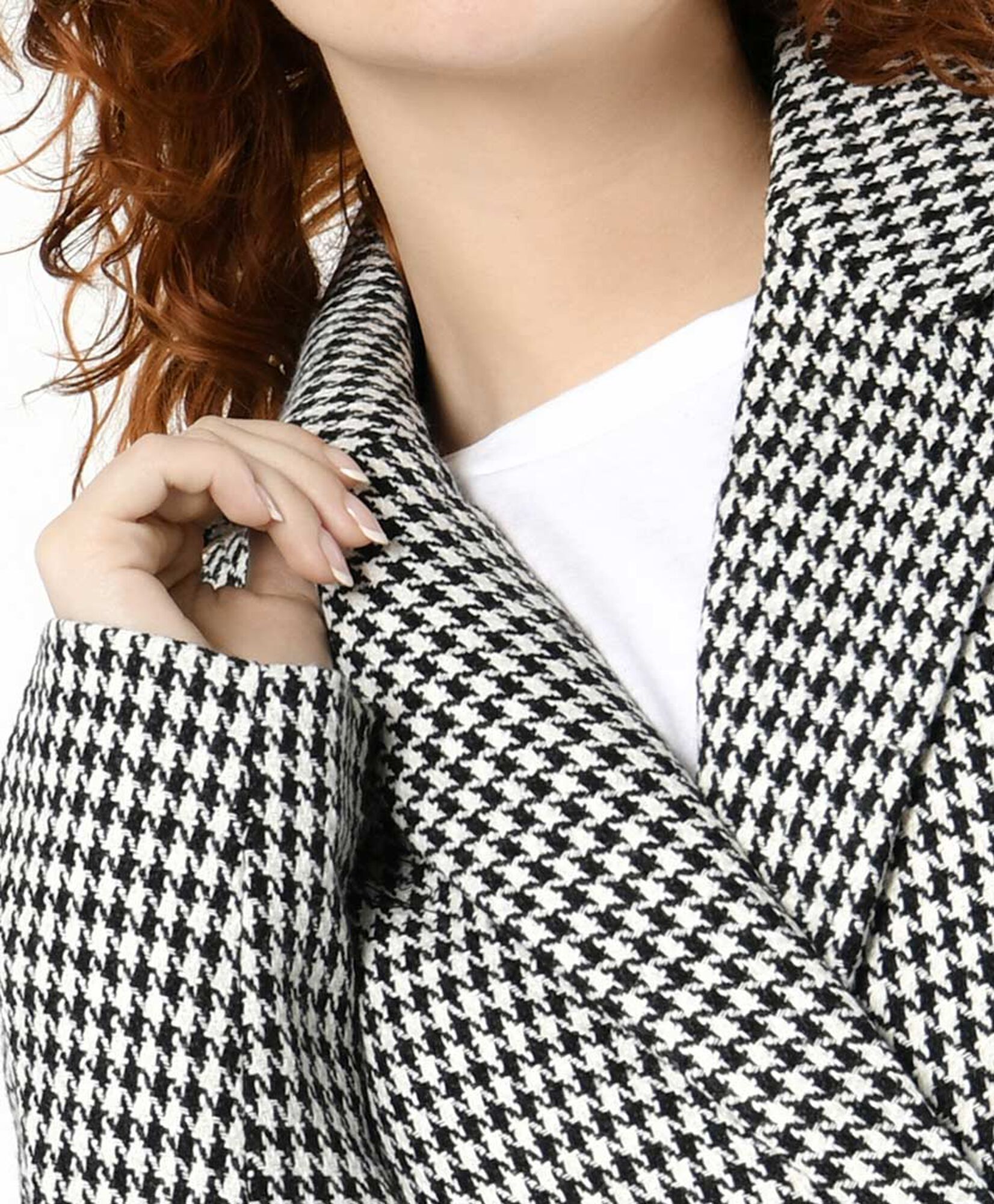 Chaqueta mujer pied de poule cruzada Chaqueta mujer pied de poule cruzada