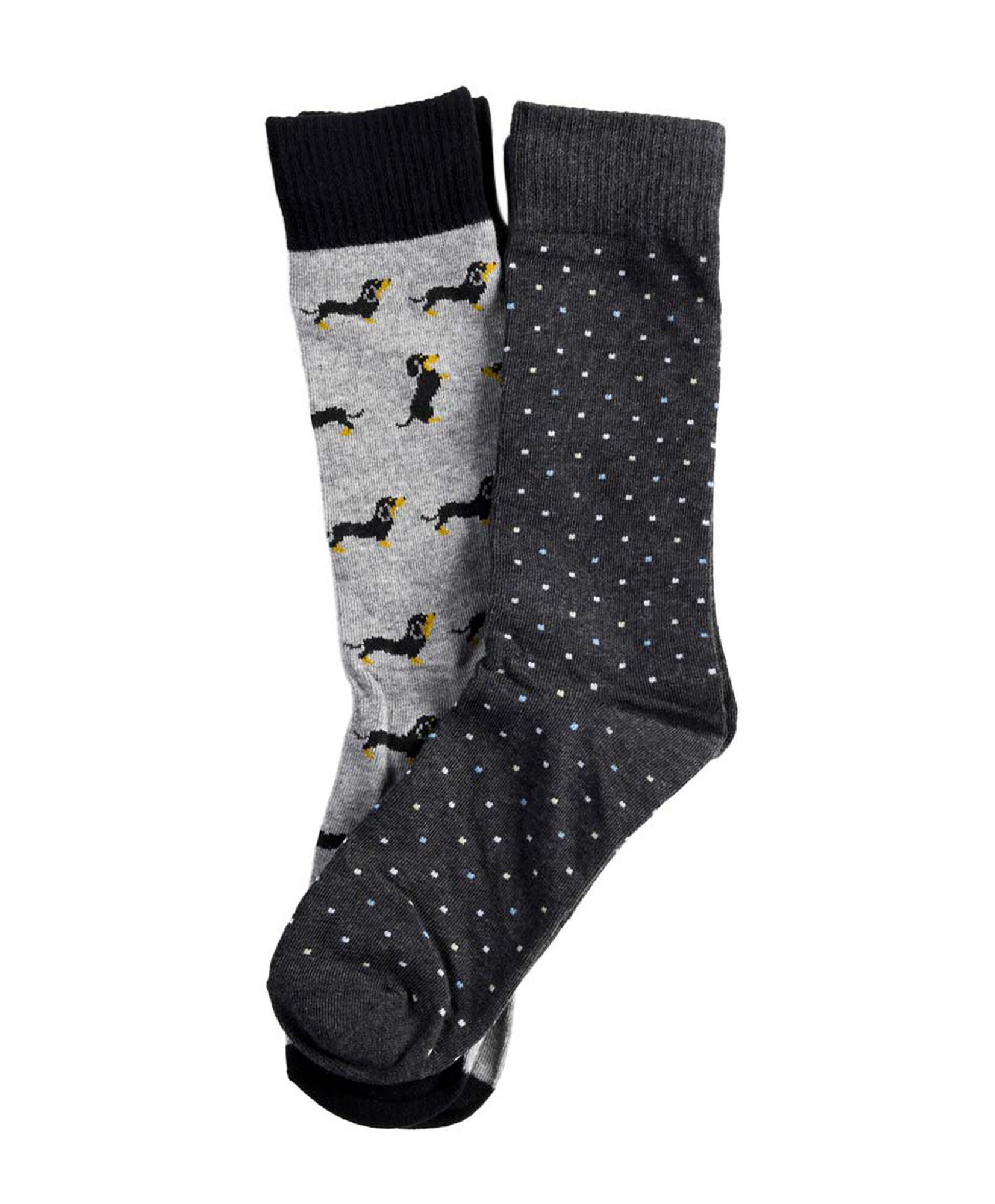 Pack 2 calcetines hombre puntos y perritos Pack 2 calcetines hombre puntos y perritos