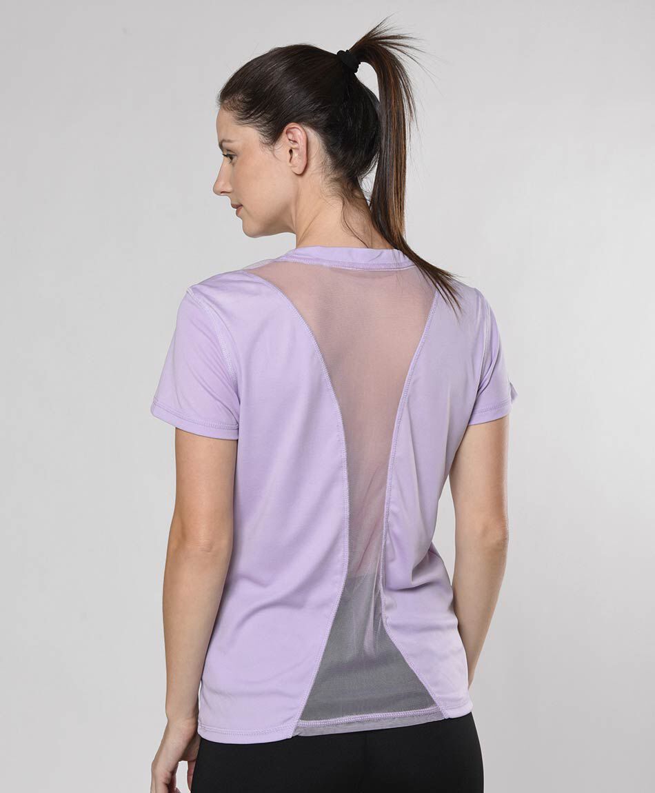 Polera deportiva mujer transparencia en espalda