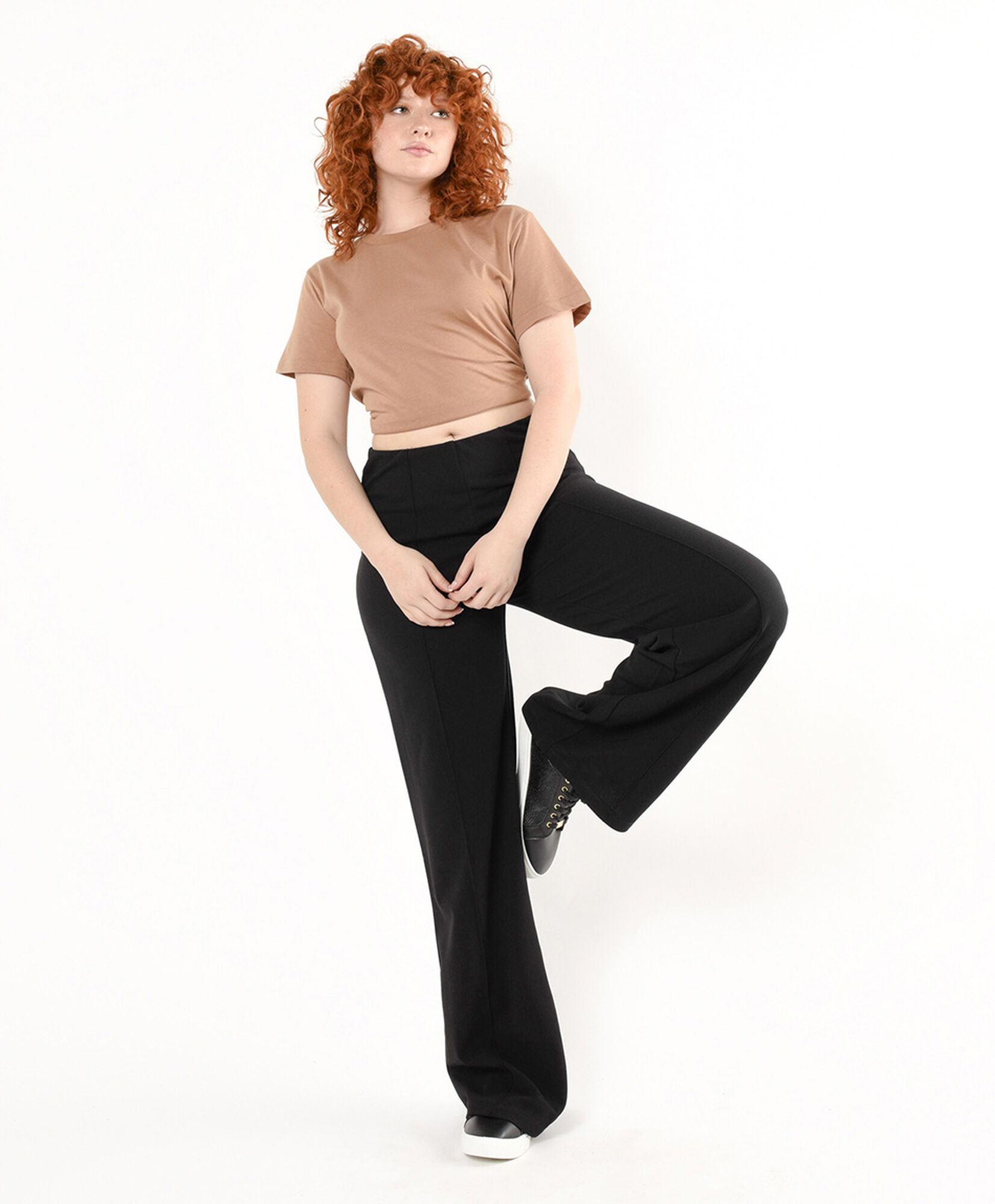 Pantalón mujer costura frontal wide Pantalón mujer costura frontal wide
