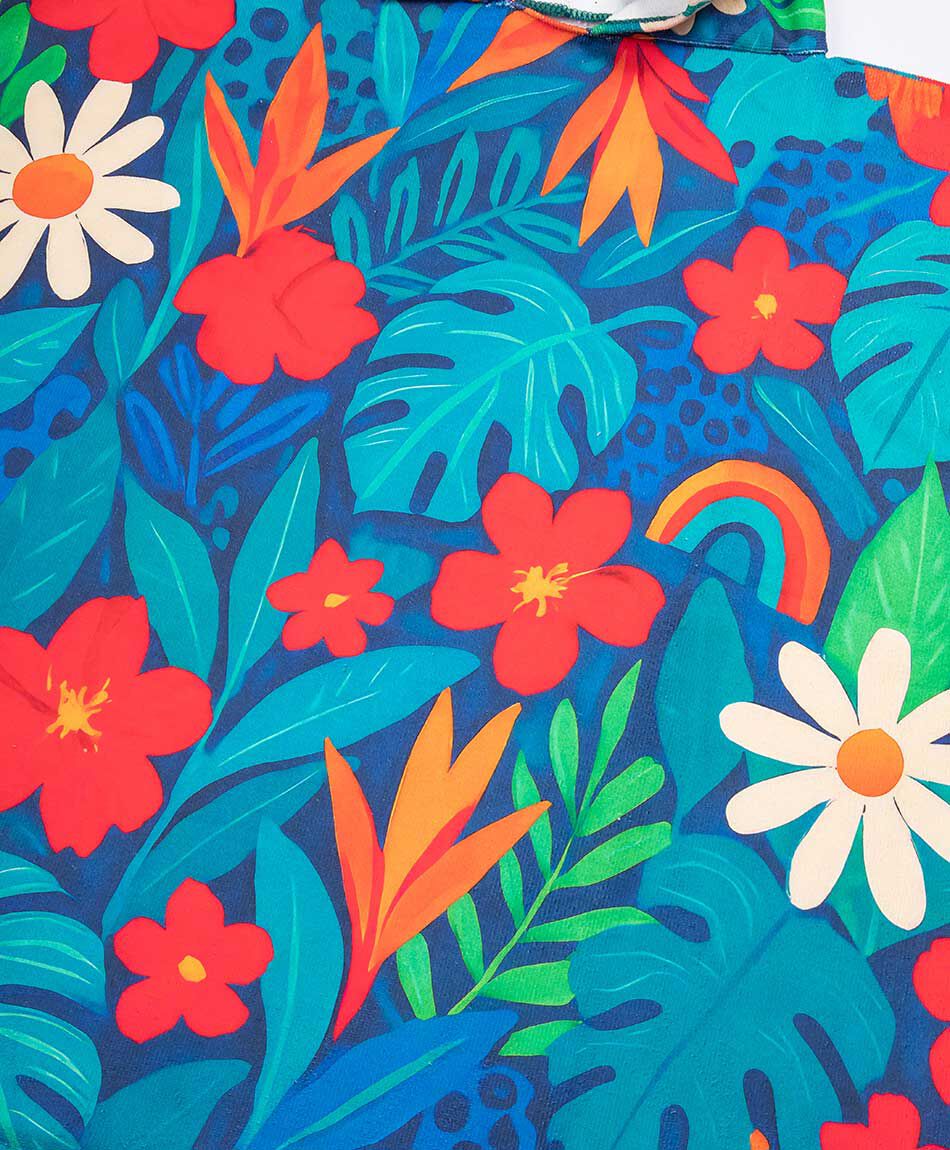 Poncho de ba&ntilde;o ni&ntilde;a tropical