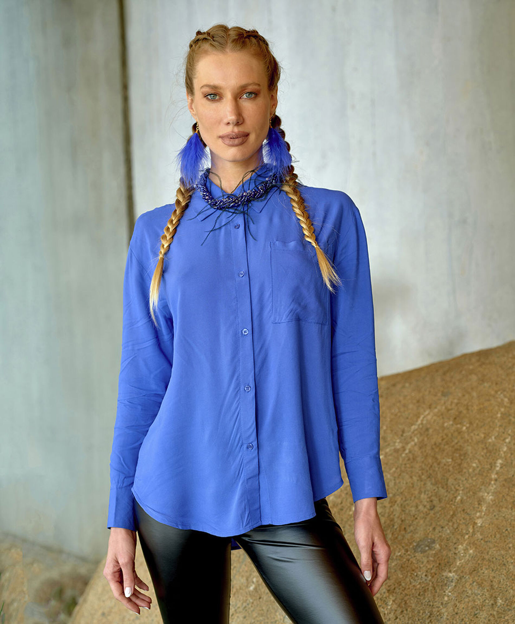 Blusa mujer clásica bolsillo Blusa mujer clásica bolsillo