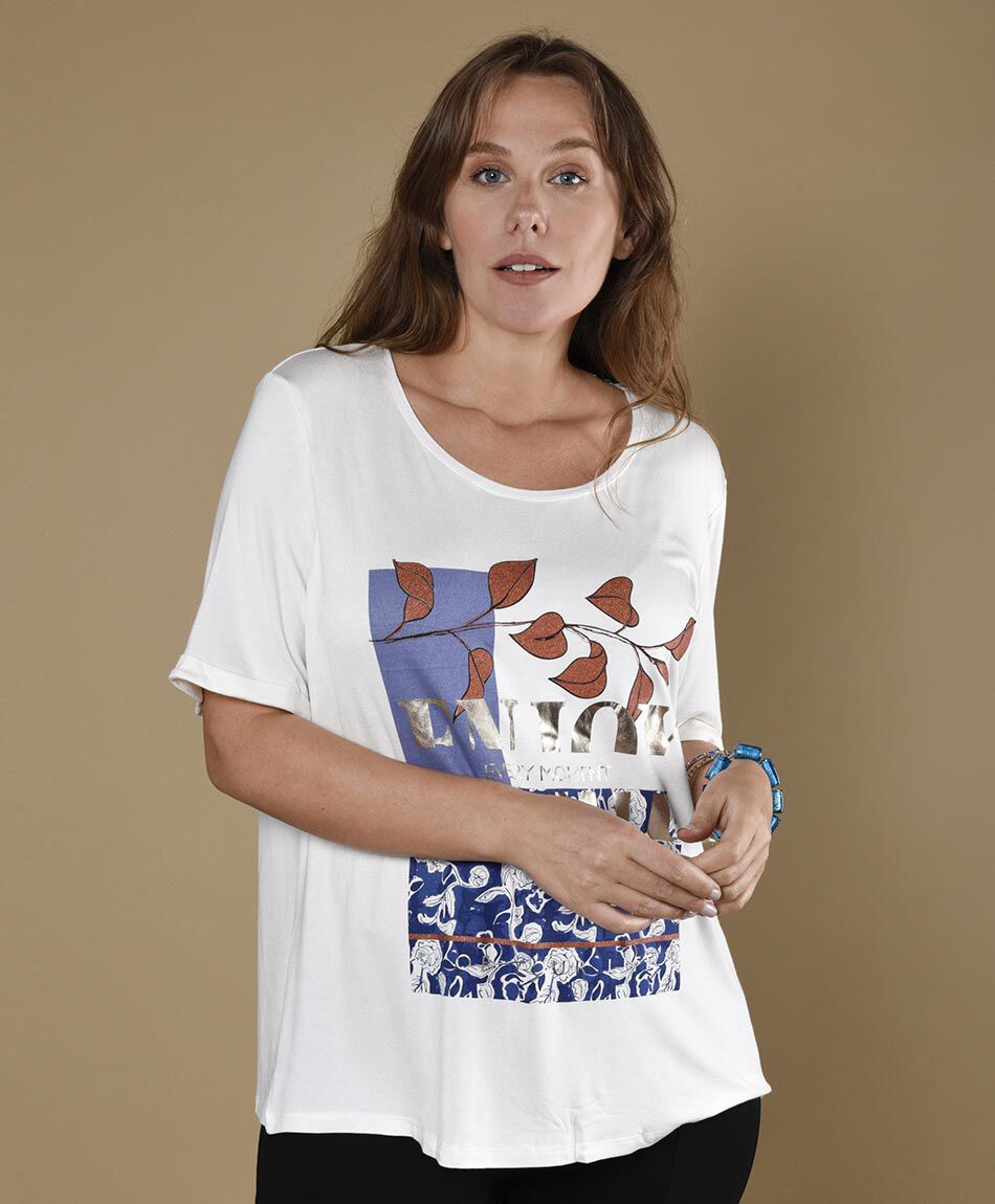 Polera manga corta cuello redondo