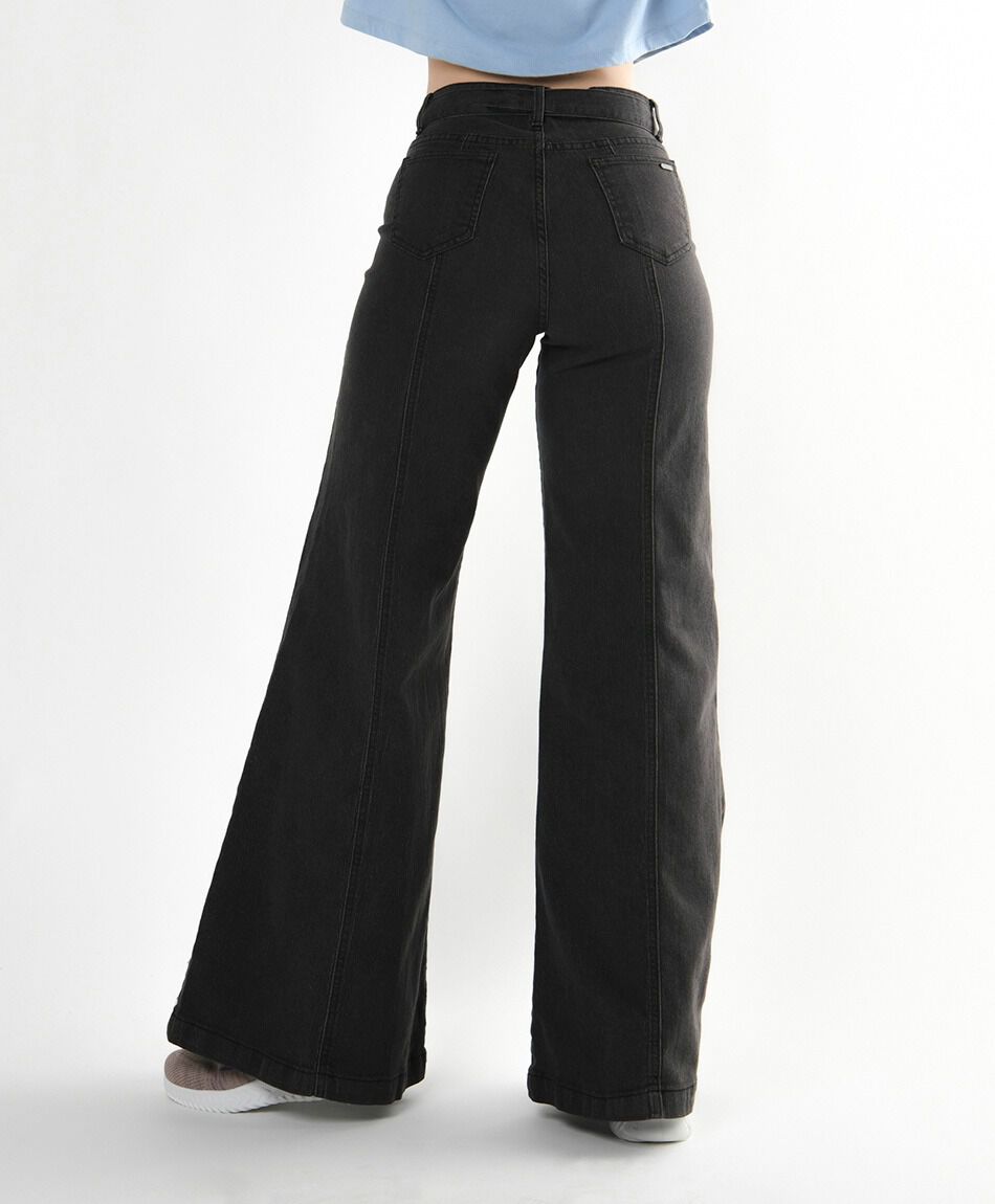 Jeans mujer costuras verticales wide