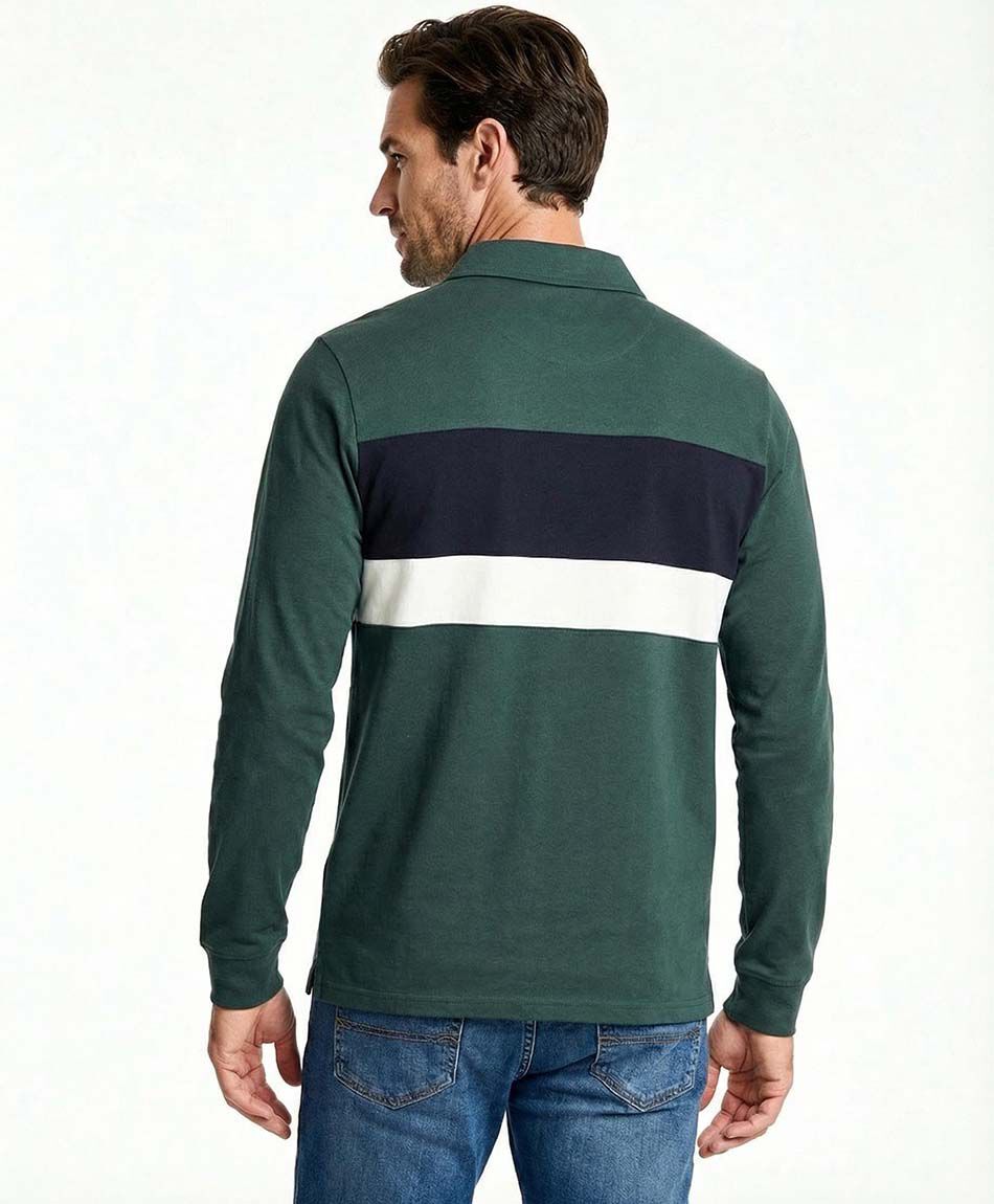 Polera hombre franja bicolor