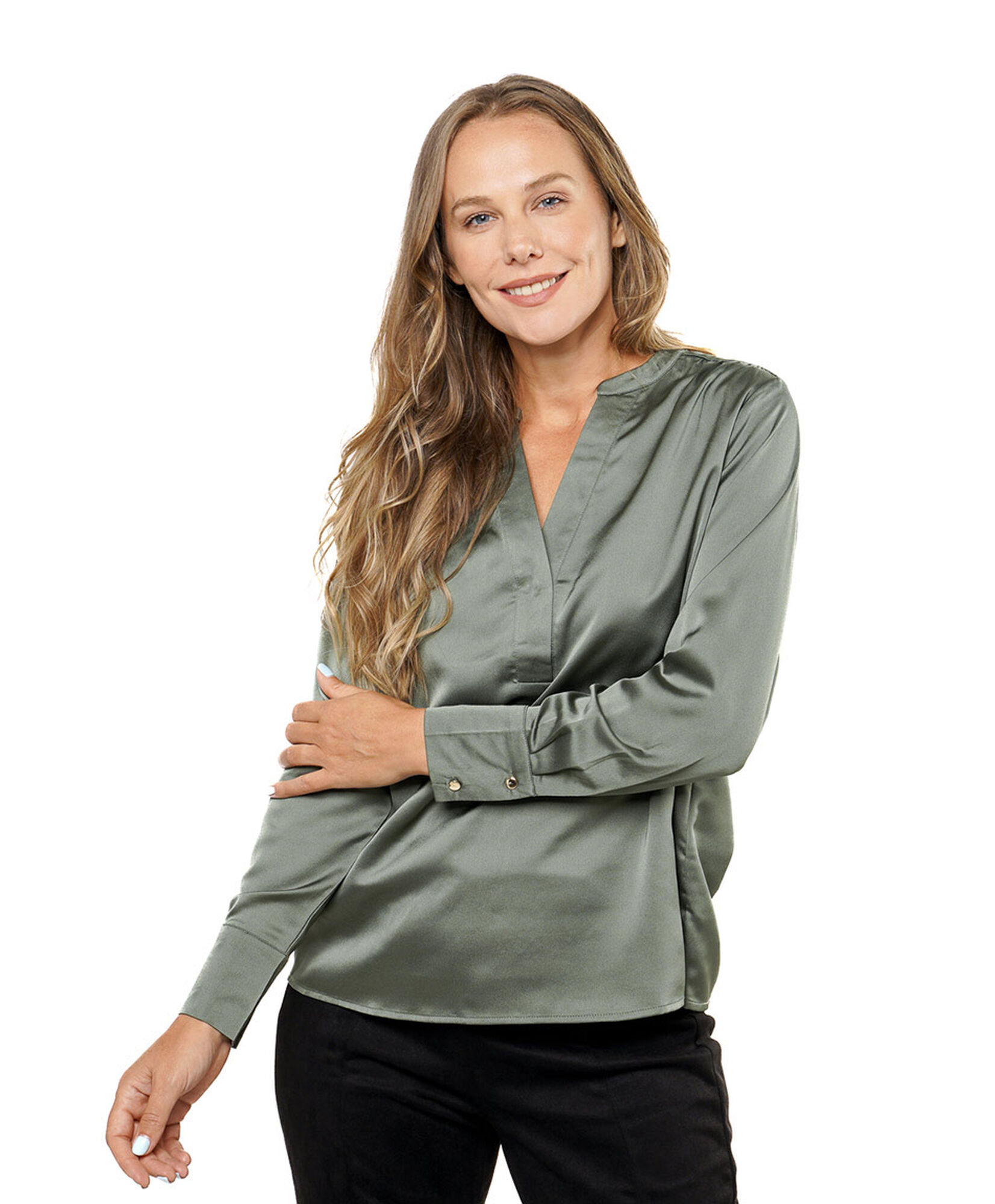 Blusa mujer satinada verde Blusa mujer satinada verde