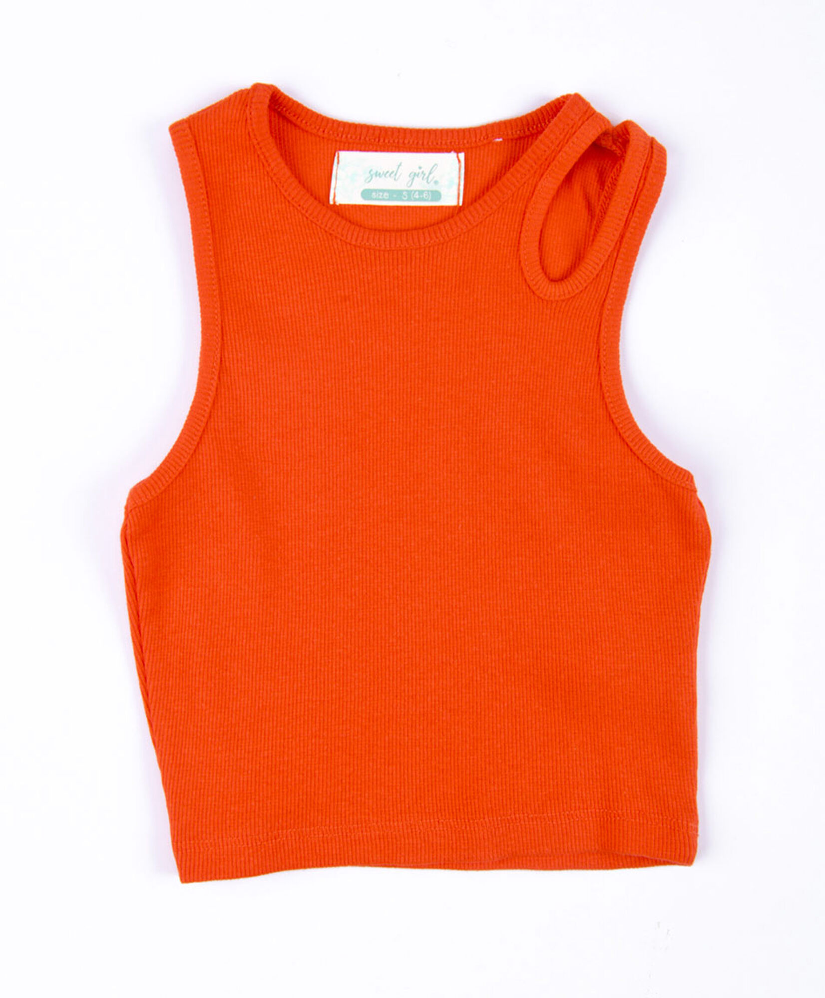 Polera niña cut out naranja Polera niña cut out naranja